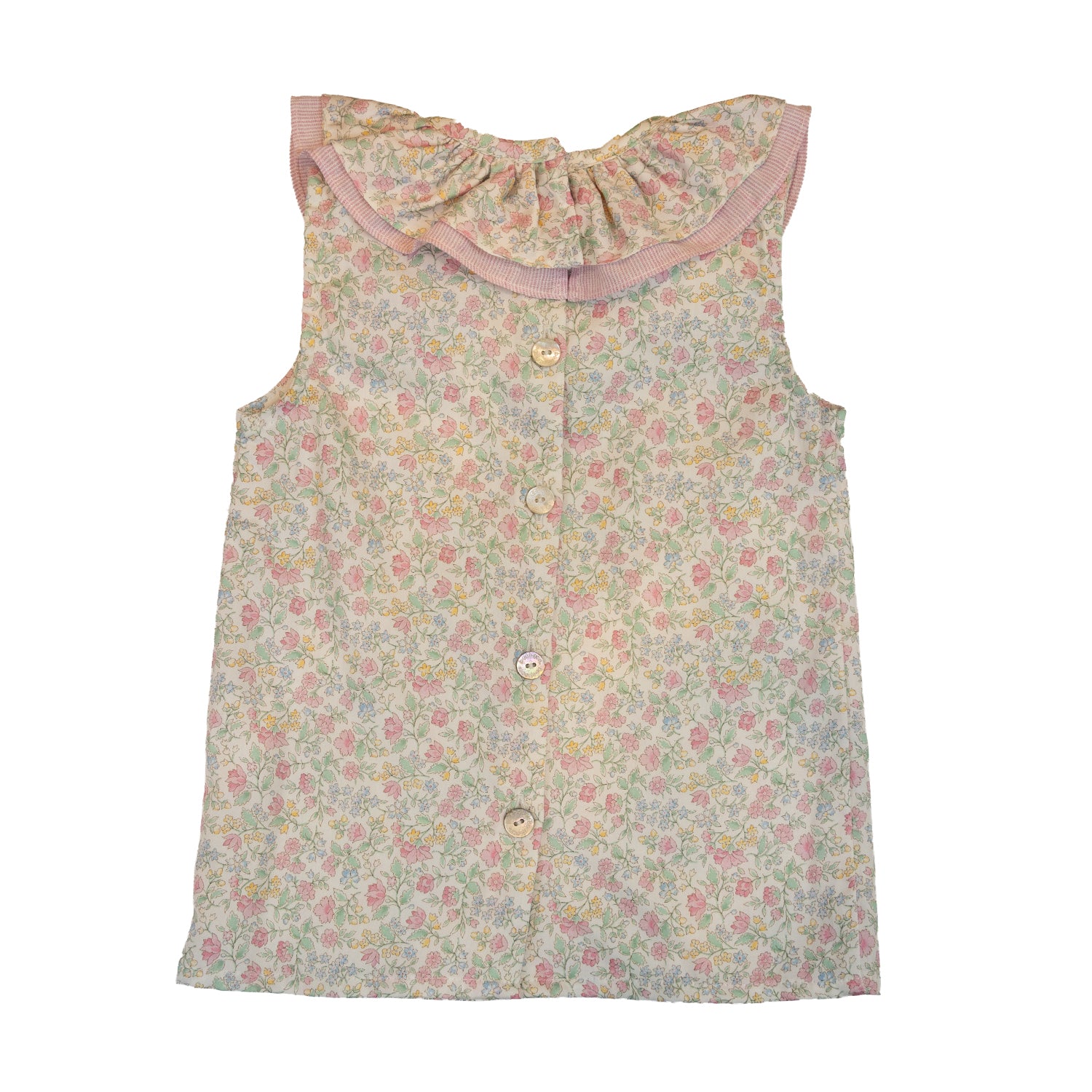 Girl Rosebud Green Sleeveless Blouse