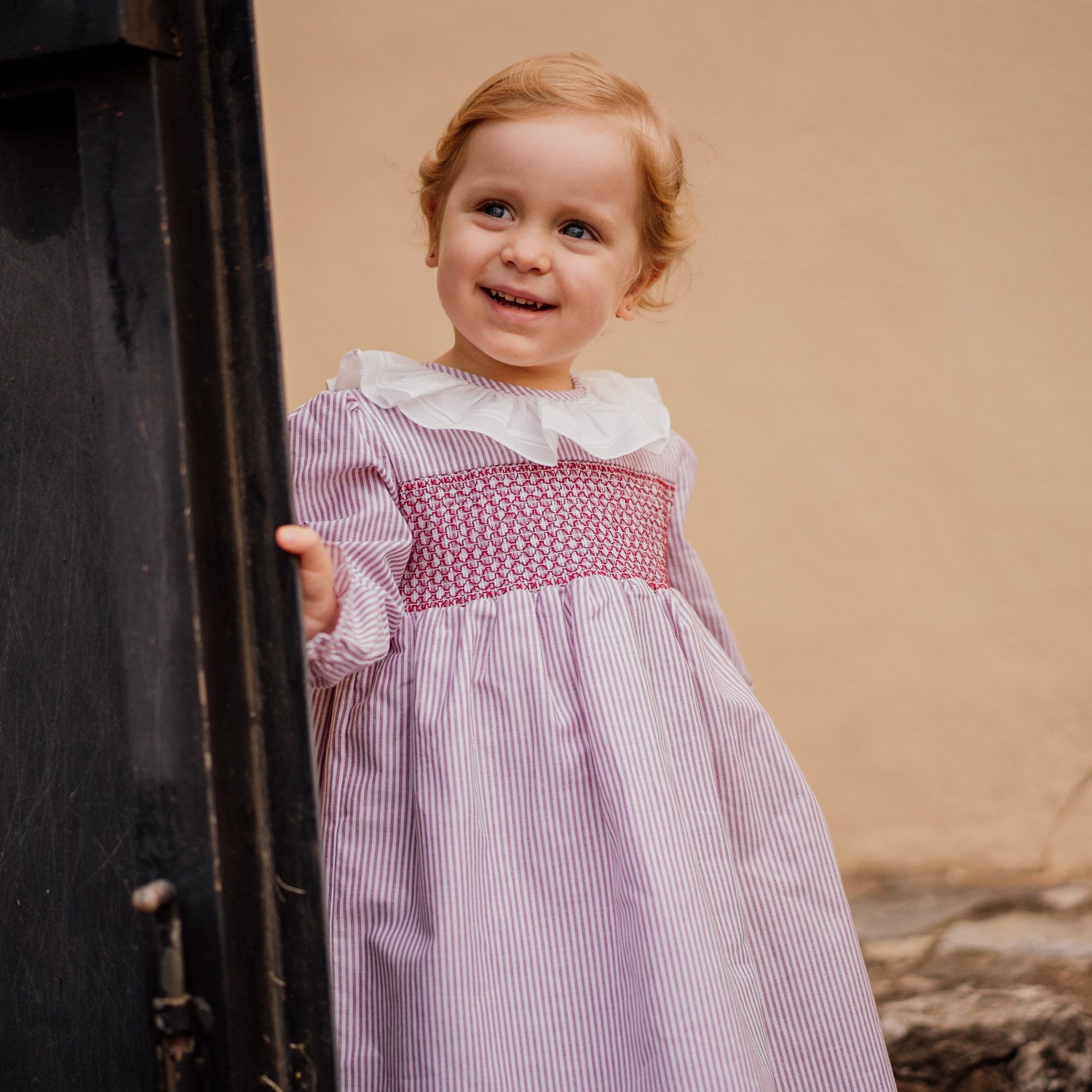 Girl Burgundy Mist Hand Smocked Dress