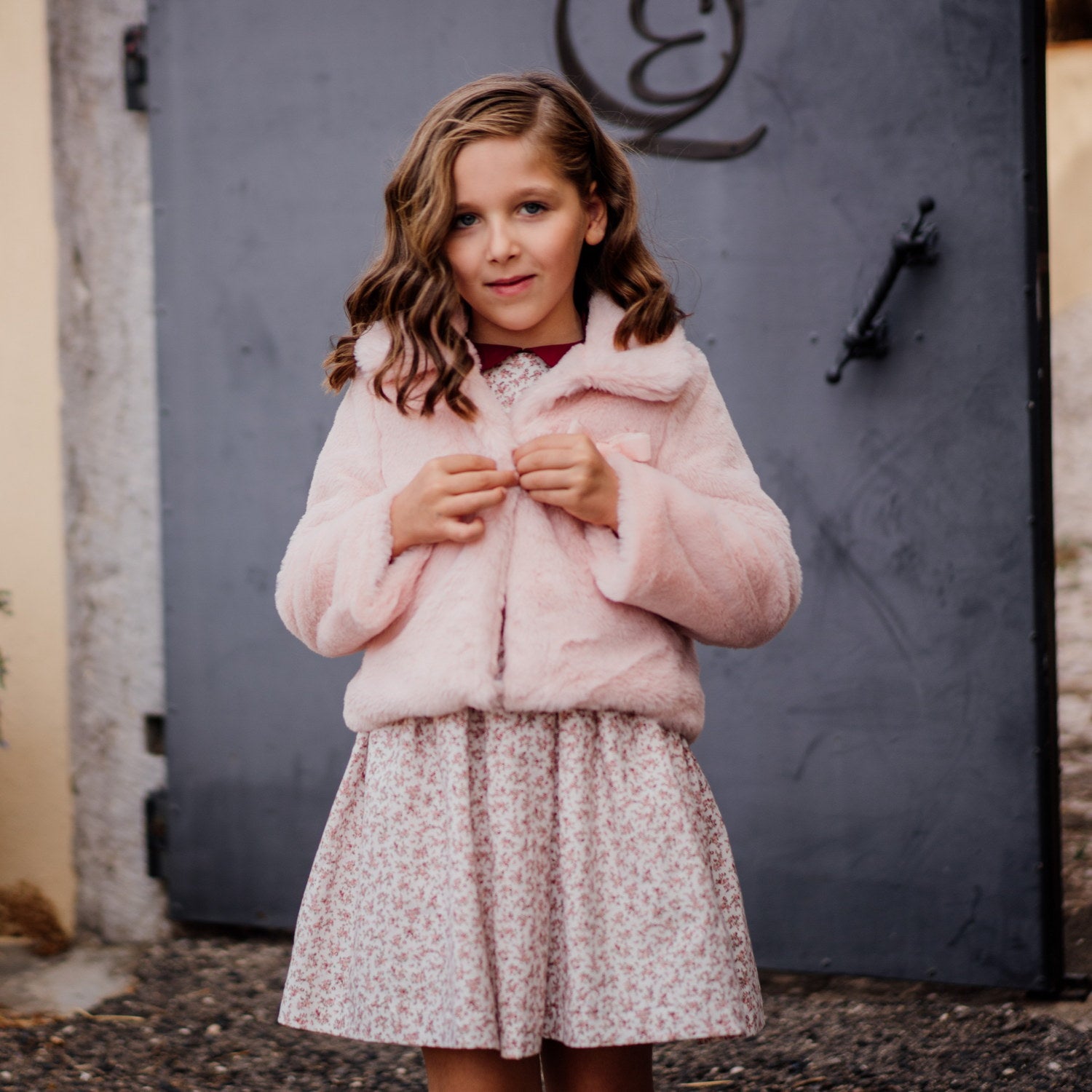 Girl Pink Faux Fur Jacket