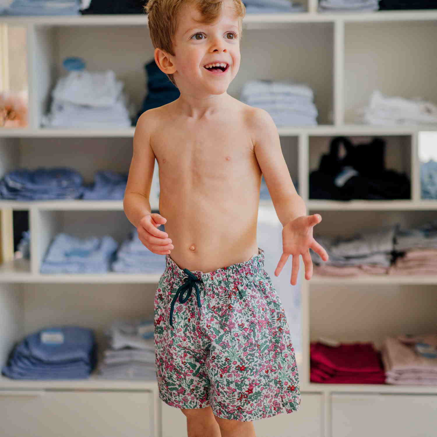 Boy Liberty Flowers Swim Shorts
