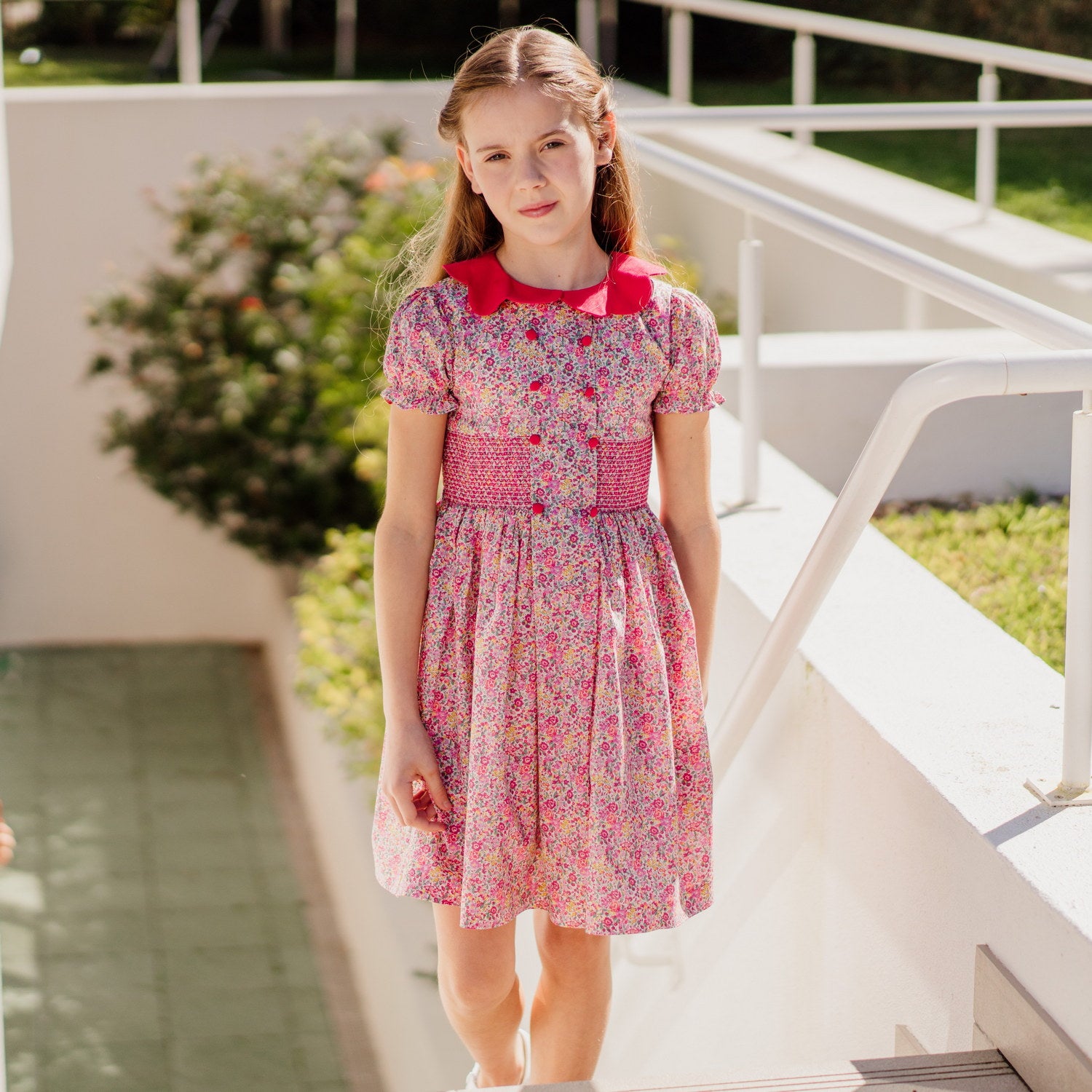 Girl Emma & Georgina Liberty Hand Smocked Dress