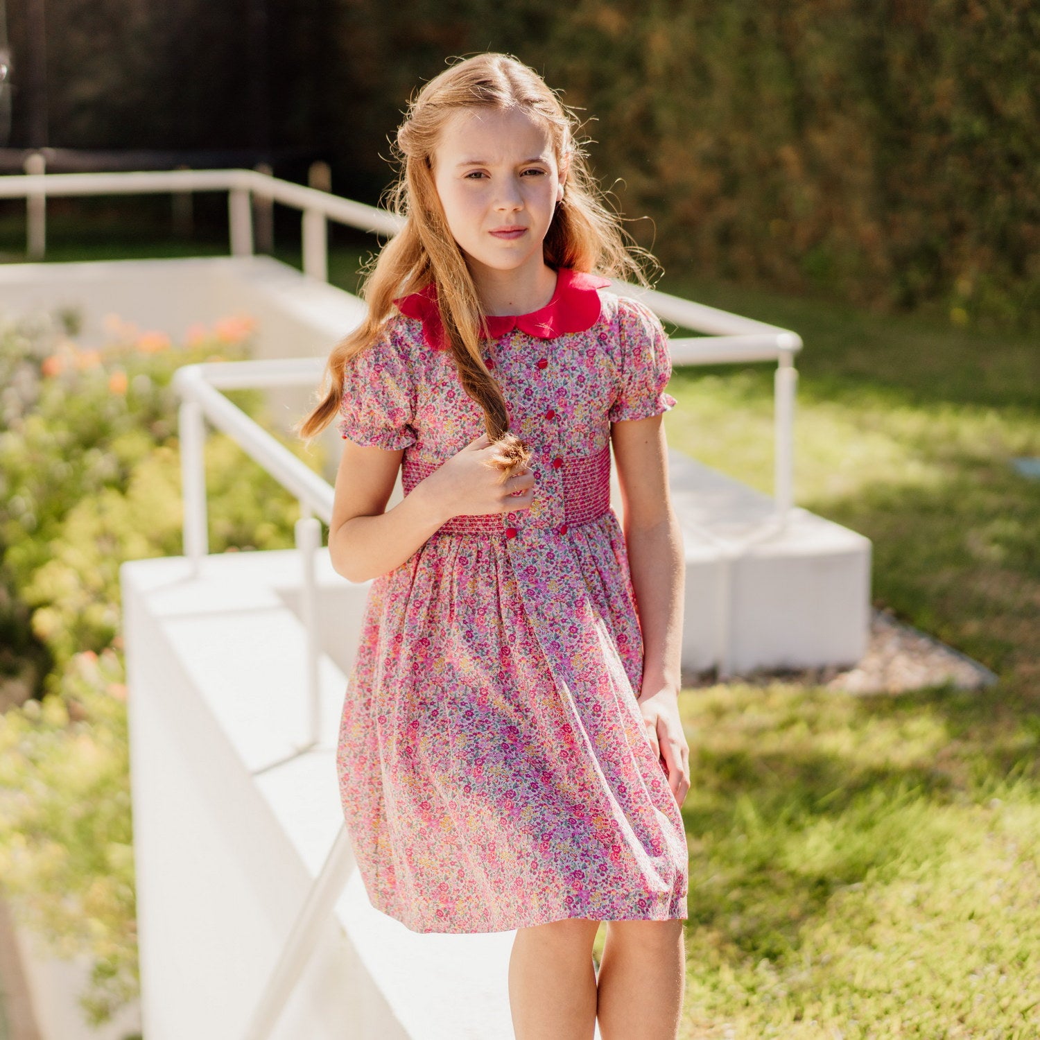 Girl Emma & Georgina Liberty Hand Smocked Dress