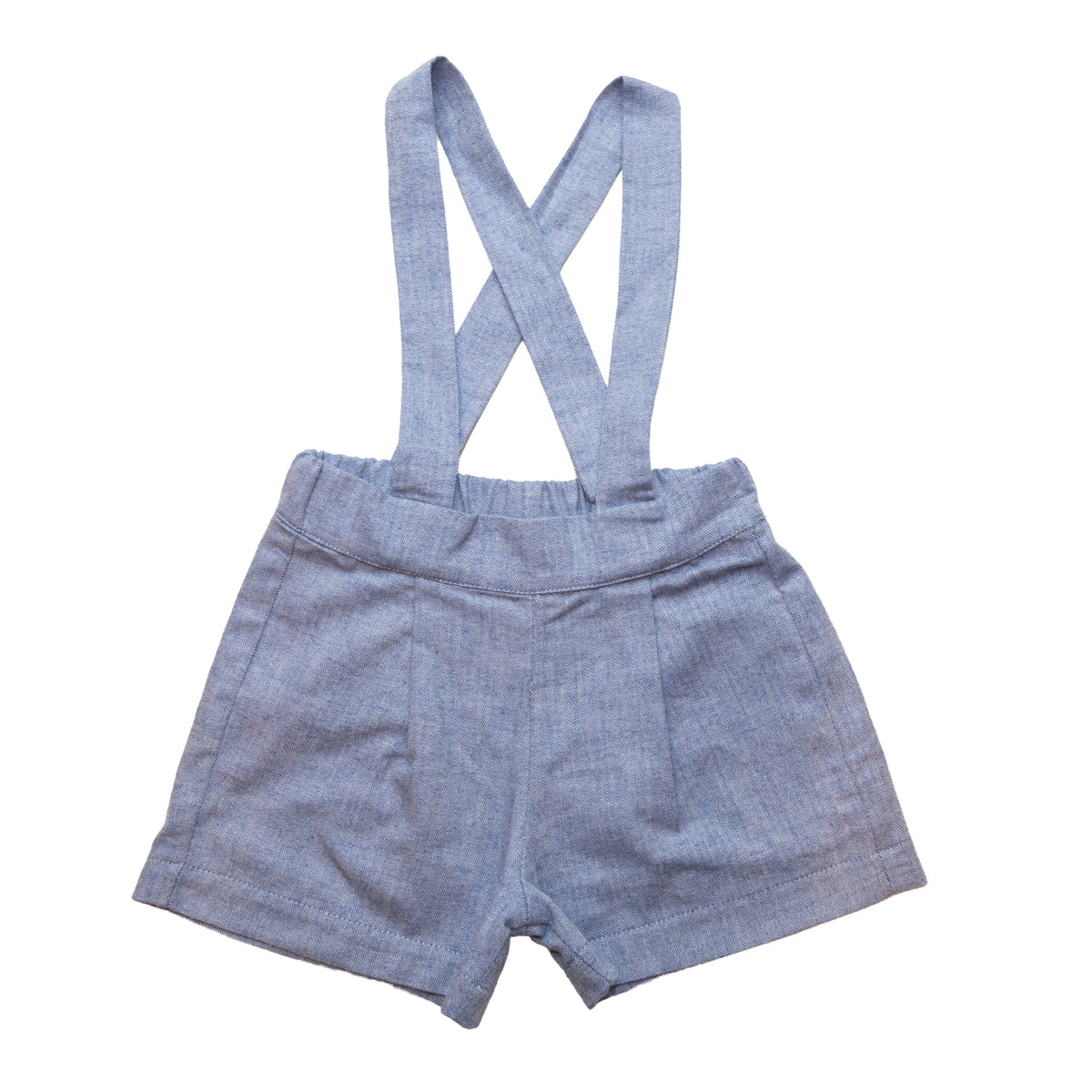 Baby Blue Flannel Shorts with Braces
