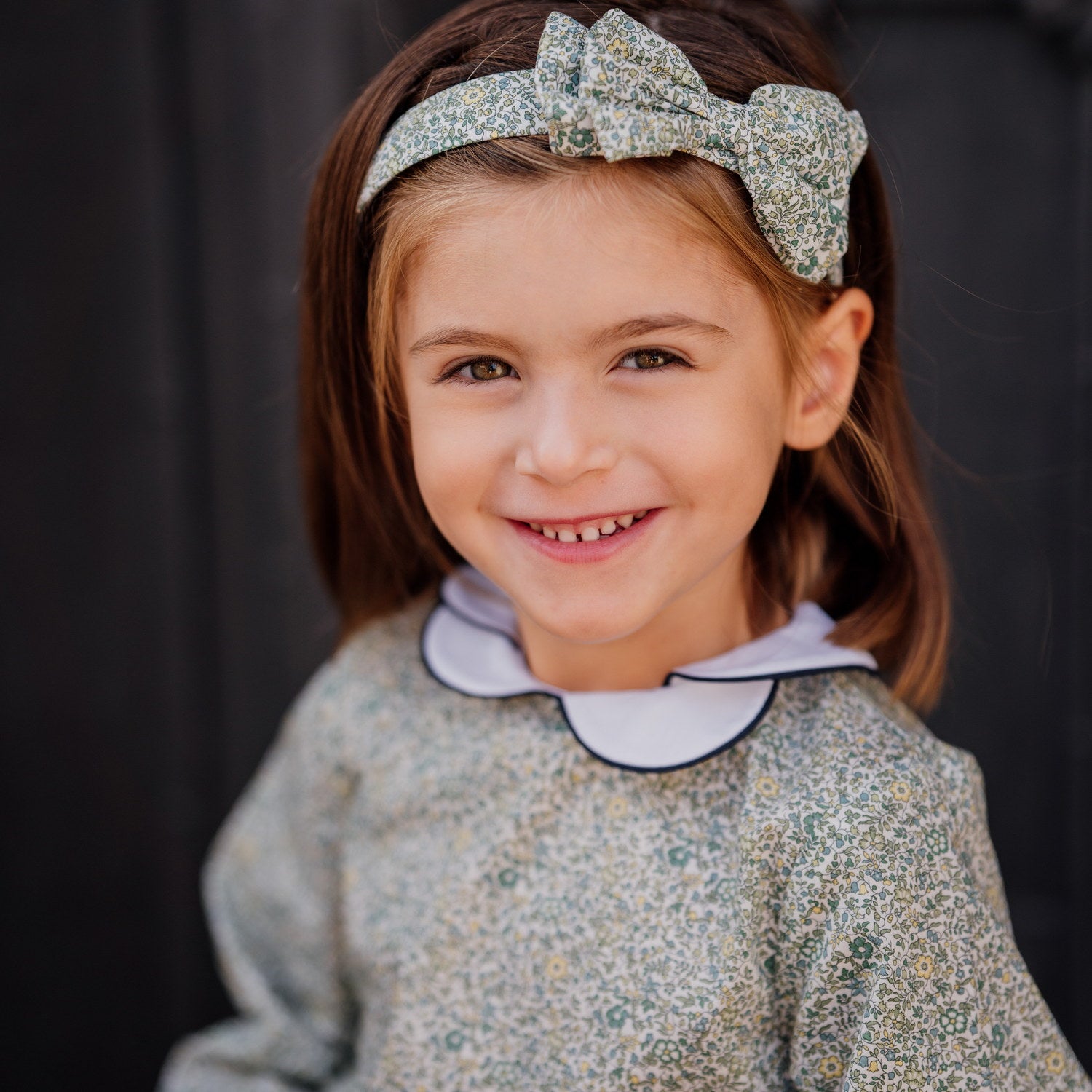 Girl Katie & Millie Green Liberty Blouse