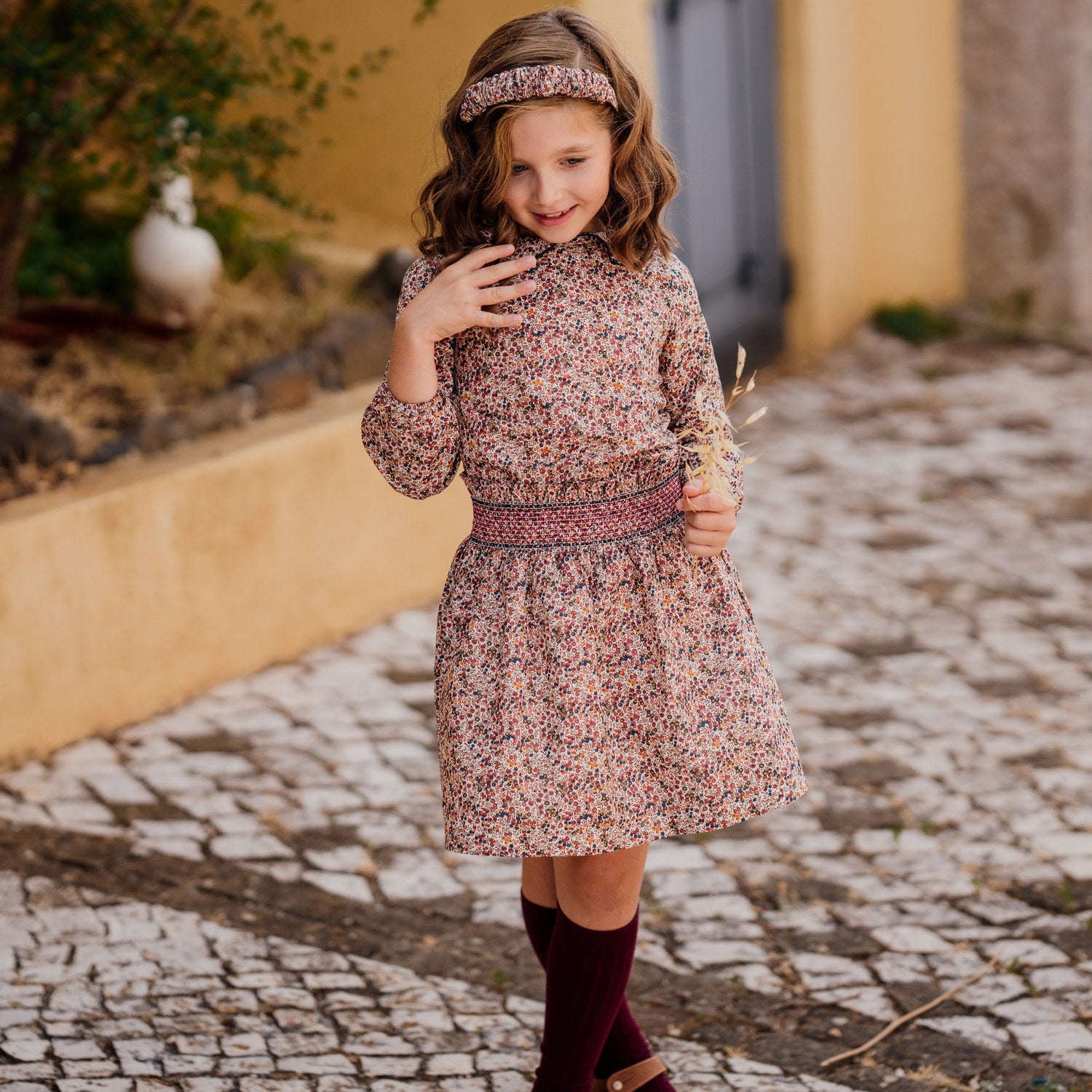 Girl Wiltshire Bud Liberty Hand Smocked Waist Skirt