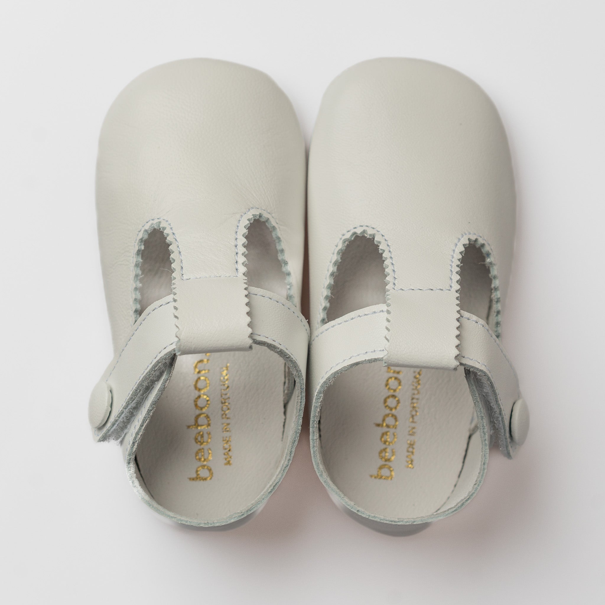 Baby White Leather T-Bar Pram Shoes