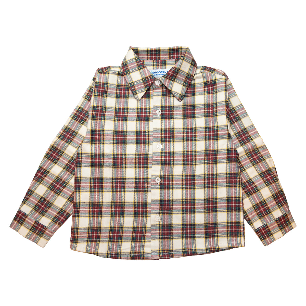Boy Burgundy & Cream Tartan Shirt