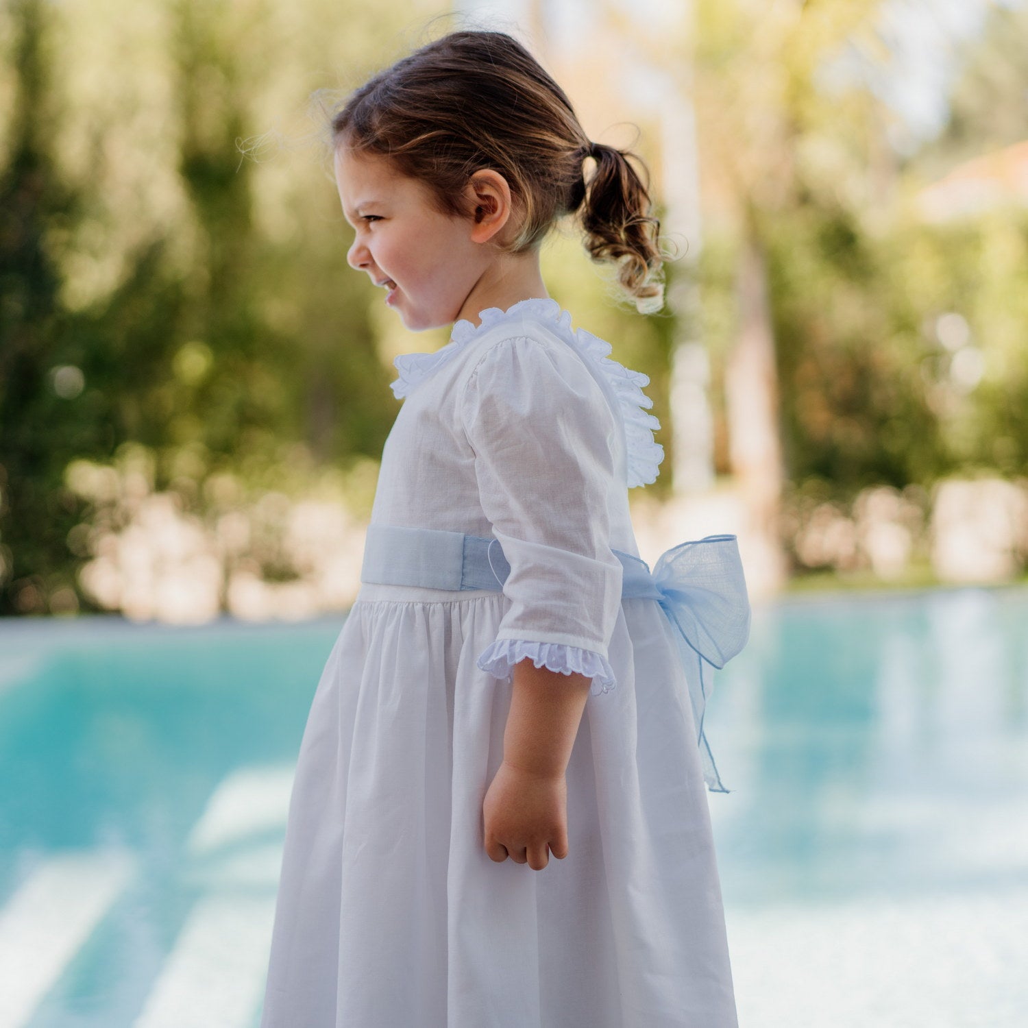 Girl Champagne Linen Dress