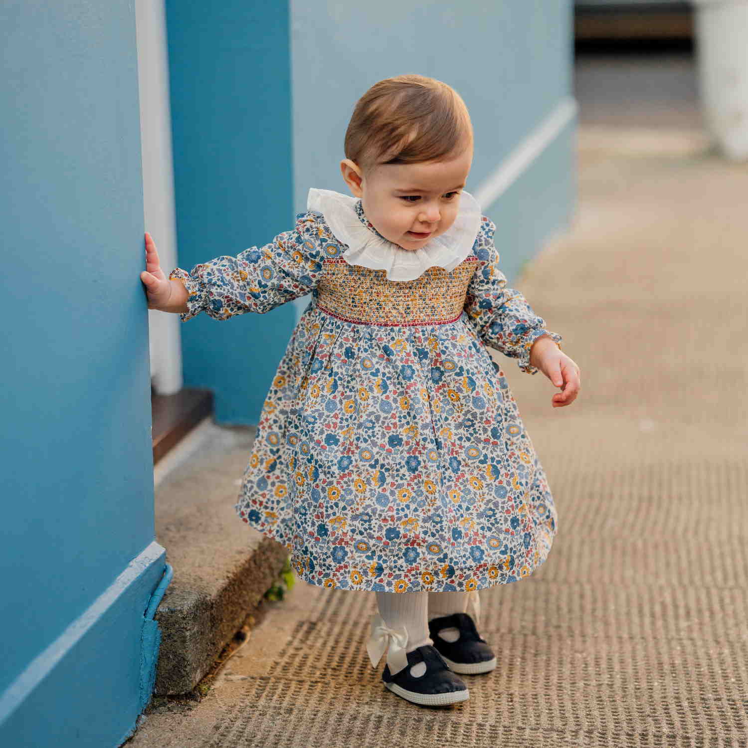 Girl D'Anjo Liberty Hand Smocked Dress