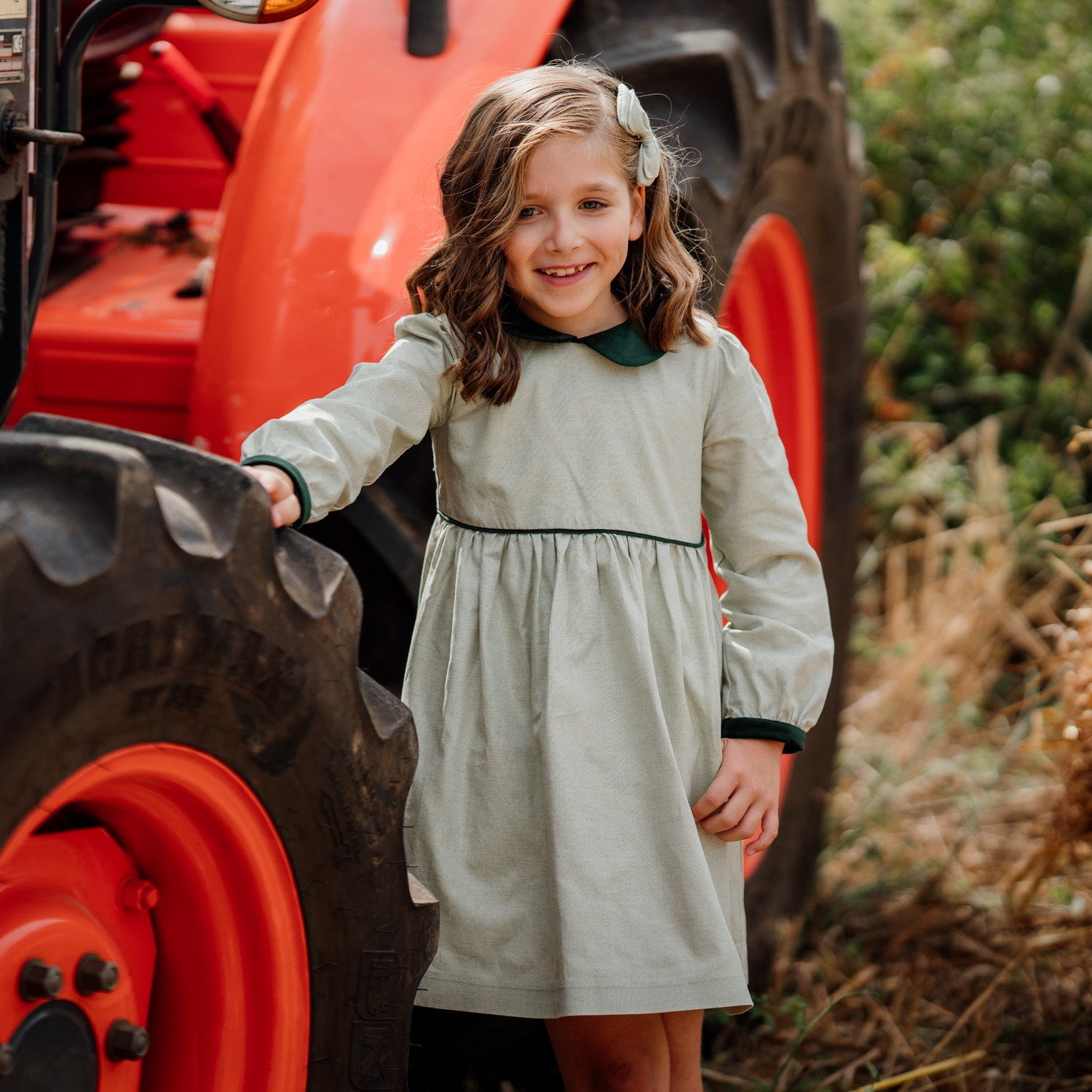Girl Botanical Green Dress