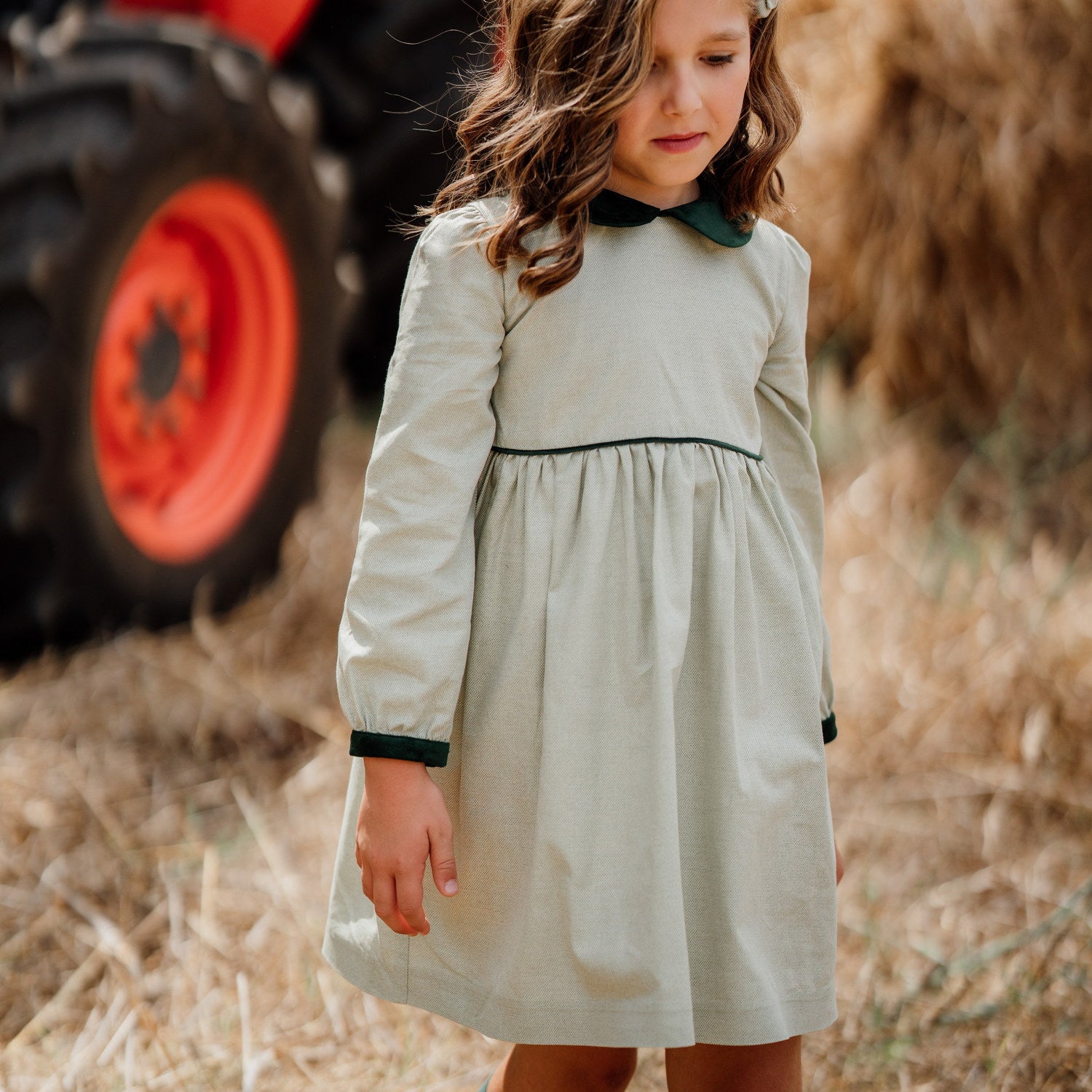 Girl Botanical Green Dress