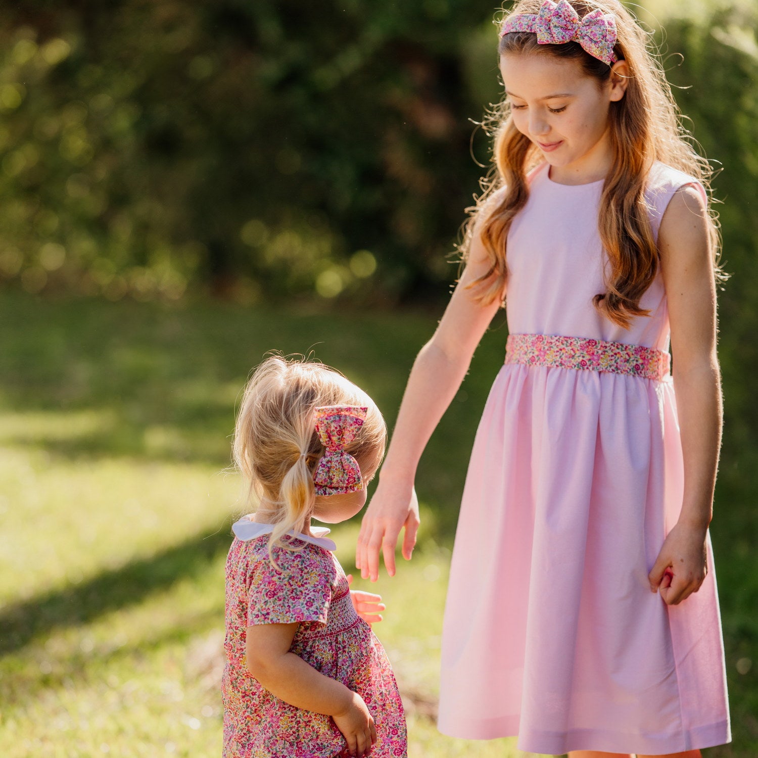 Girl Pink Dress with Emma & Georgina Liberty Sash