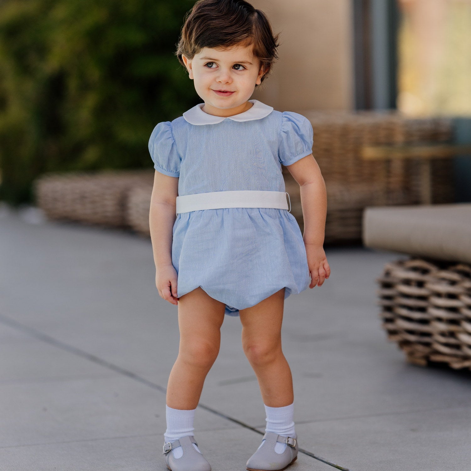 Baby Blue Dream Linen Romper