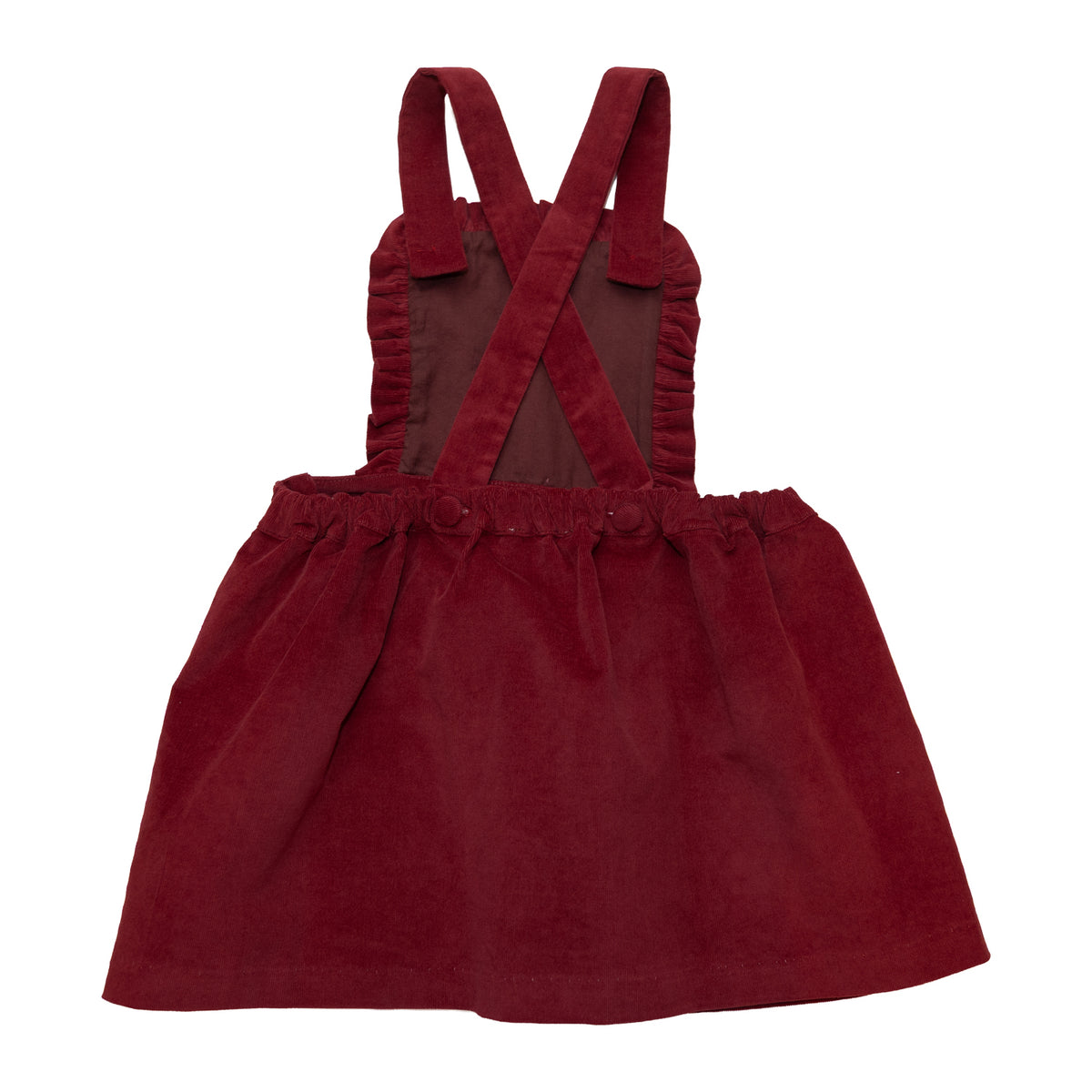 Girl Burgundy Corduroy Pinafore Skirt