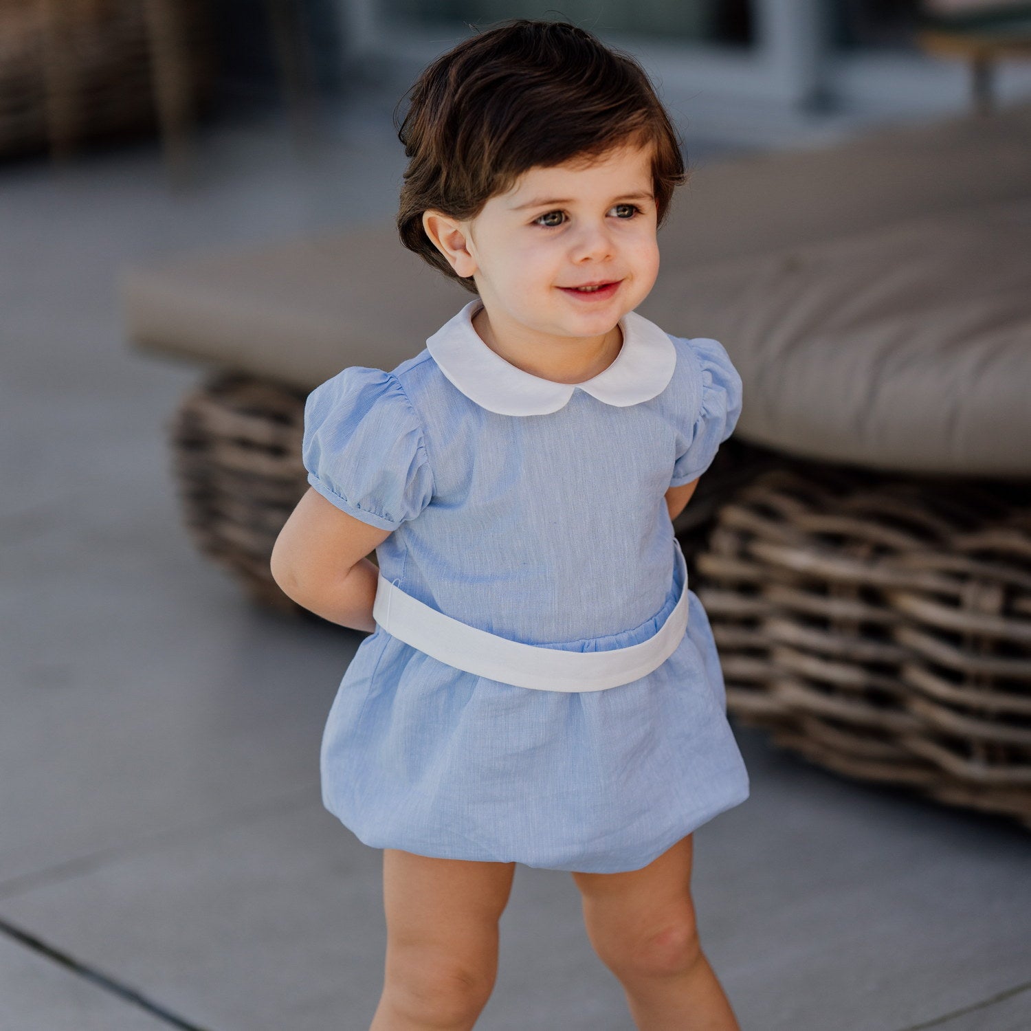 Baby Blue Dream Linen Romper