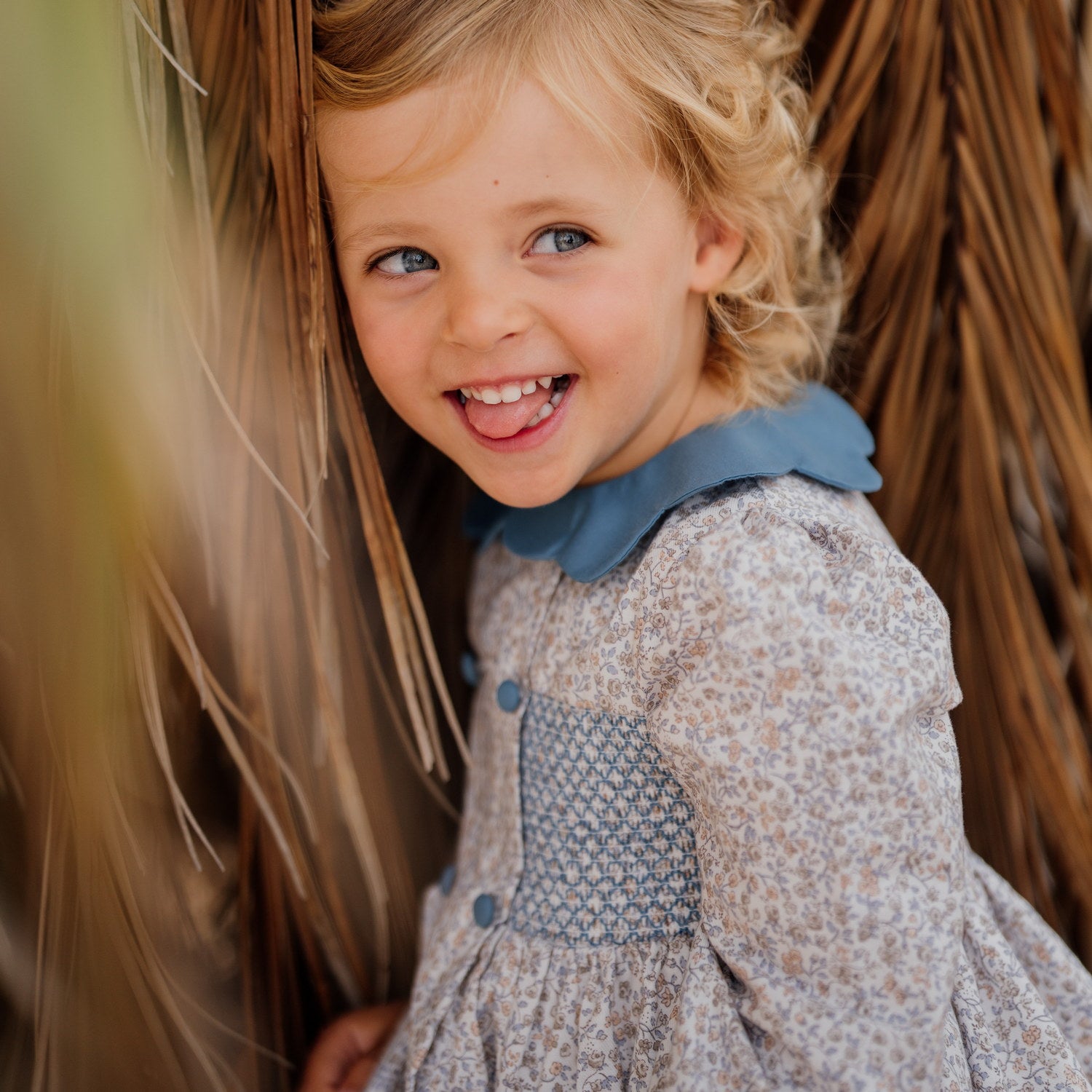 Girl Greywood Bloom Hand Smocked Dress