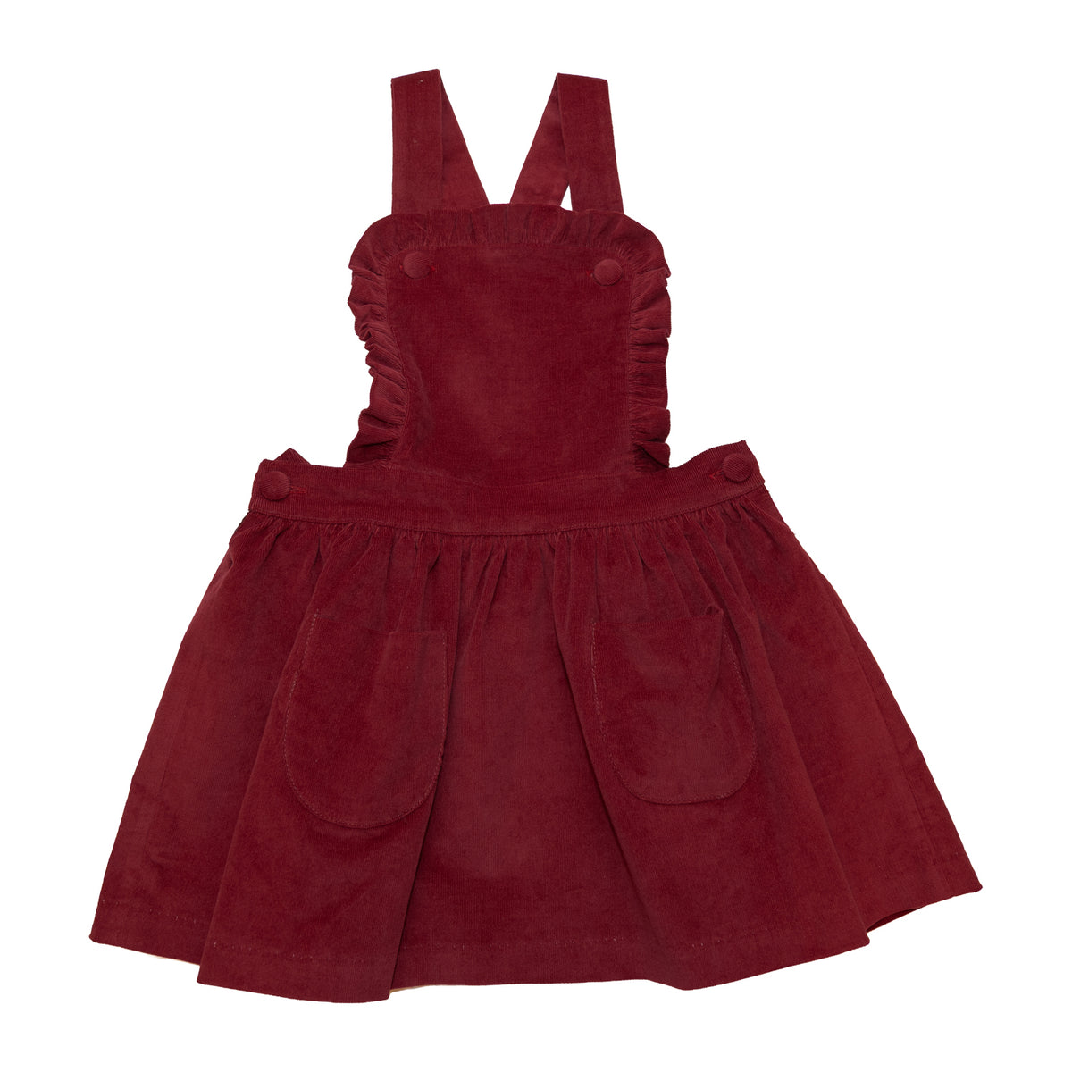 Girl Burgundy Corduroy Pinafore Skirt