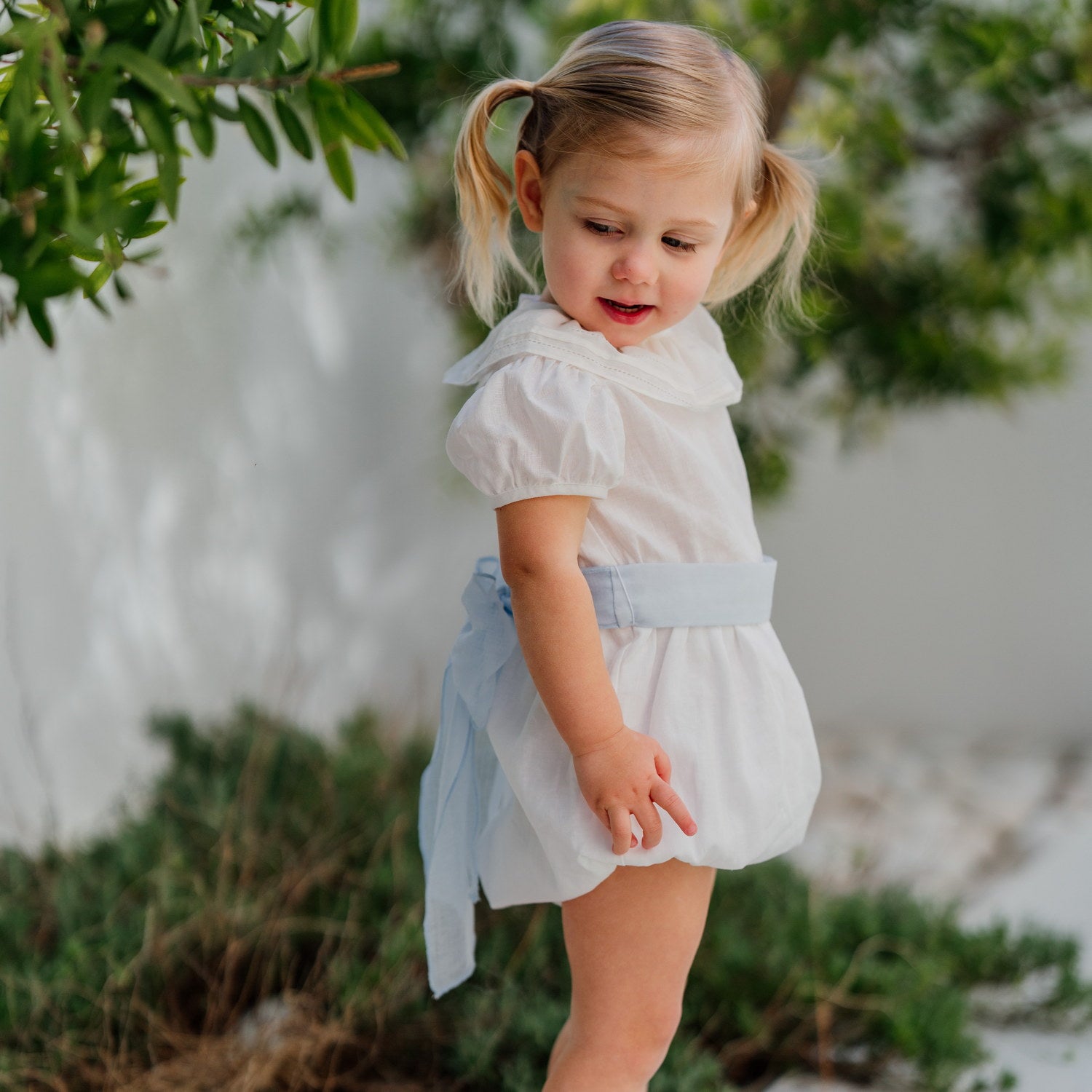 Baby Champagne Linen Romper