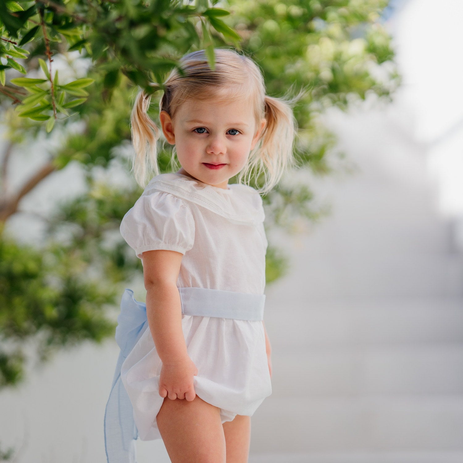 Baby Champagne Linen Romper