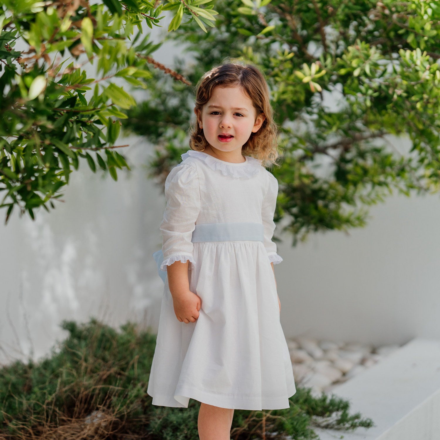 Girl Champagne Linen Dress