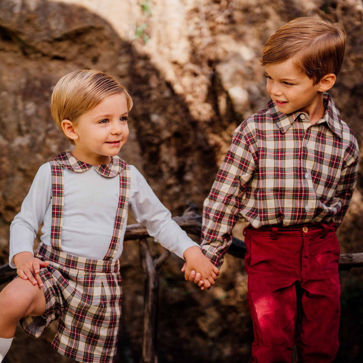 Baby Burgundy & Cream Tartan Bodysuit