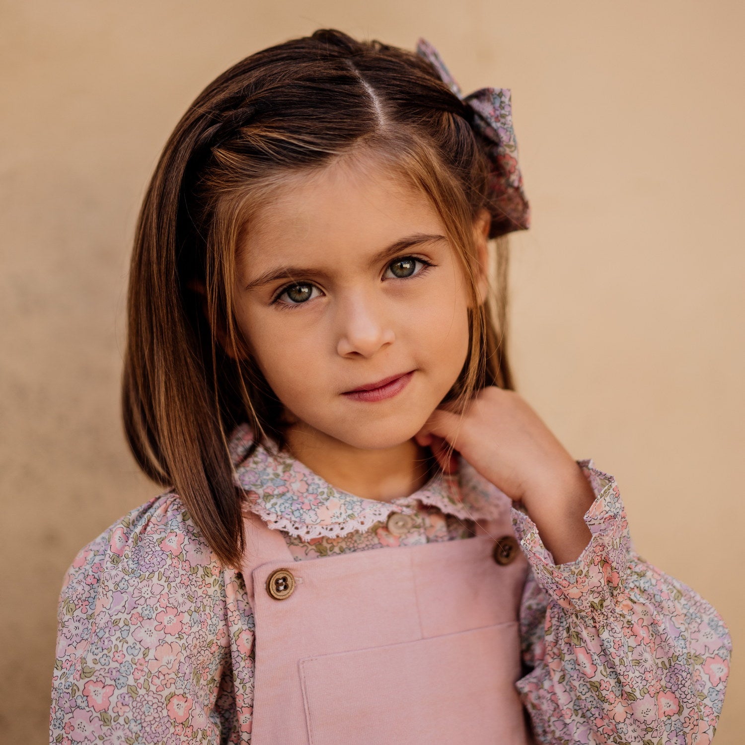 Girl Blush Pink Cord Dungarees