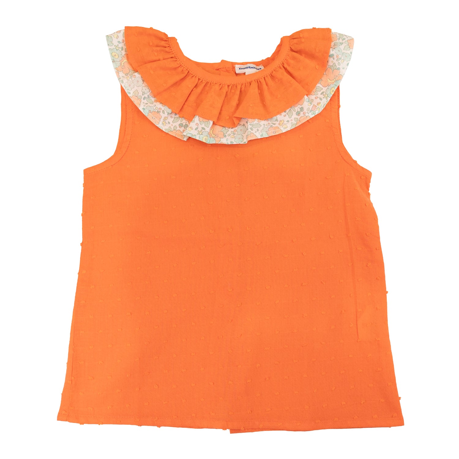 Girl Coral Plumeti Sleeveless Blouse