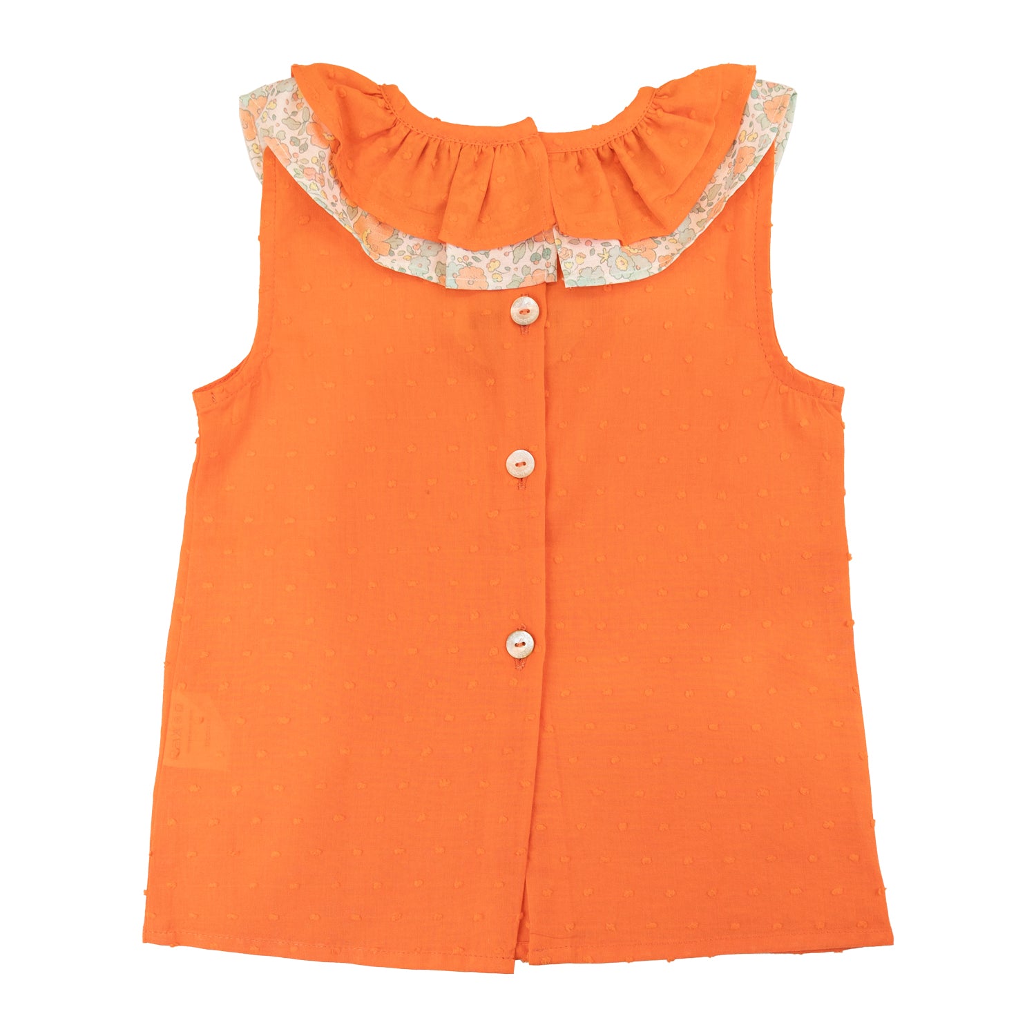 Girl Coral Plumeti Sleeveless Blouse