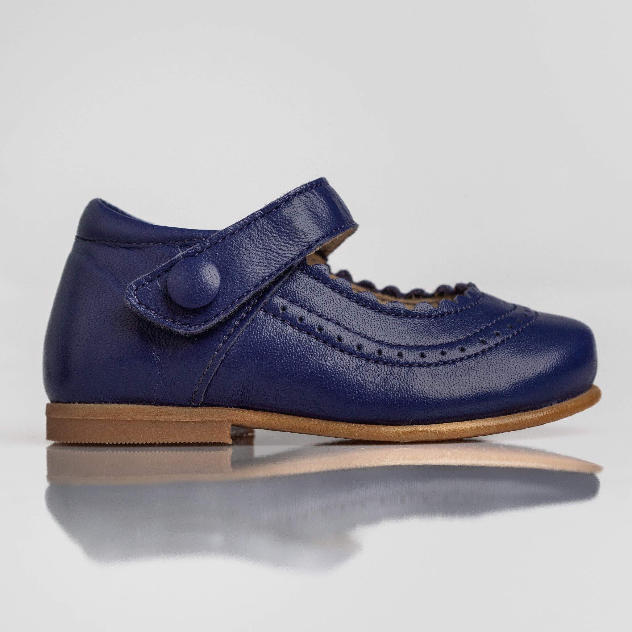 Girl Deep Aubergine Leather Mary Jane Shoes