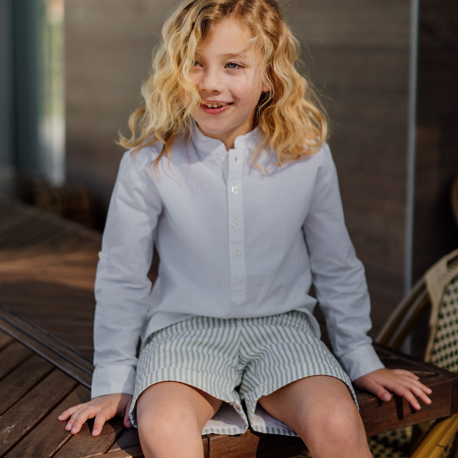 Boy White Mandarin Classic Shirt