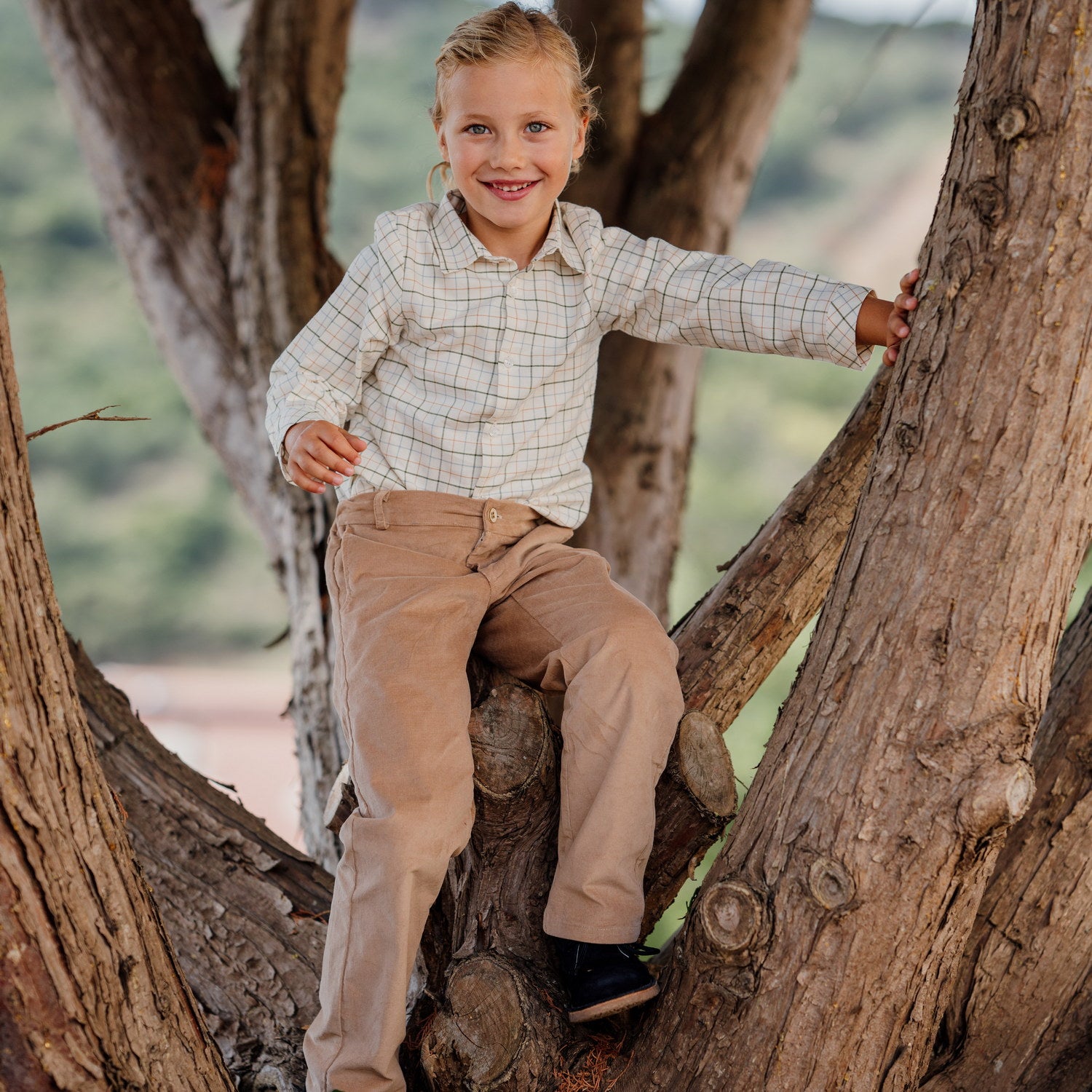 Boy Green Check Shirt