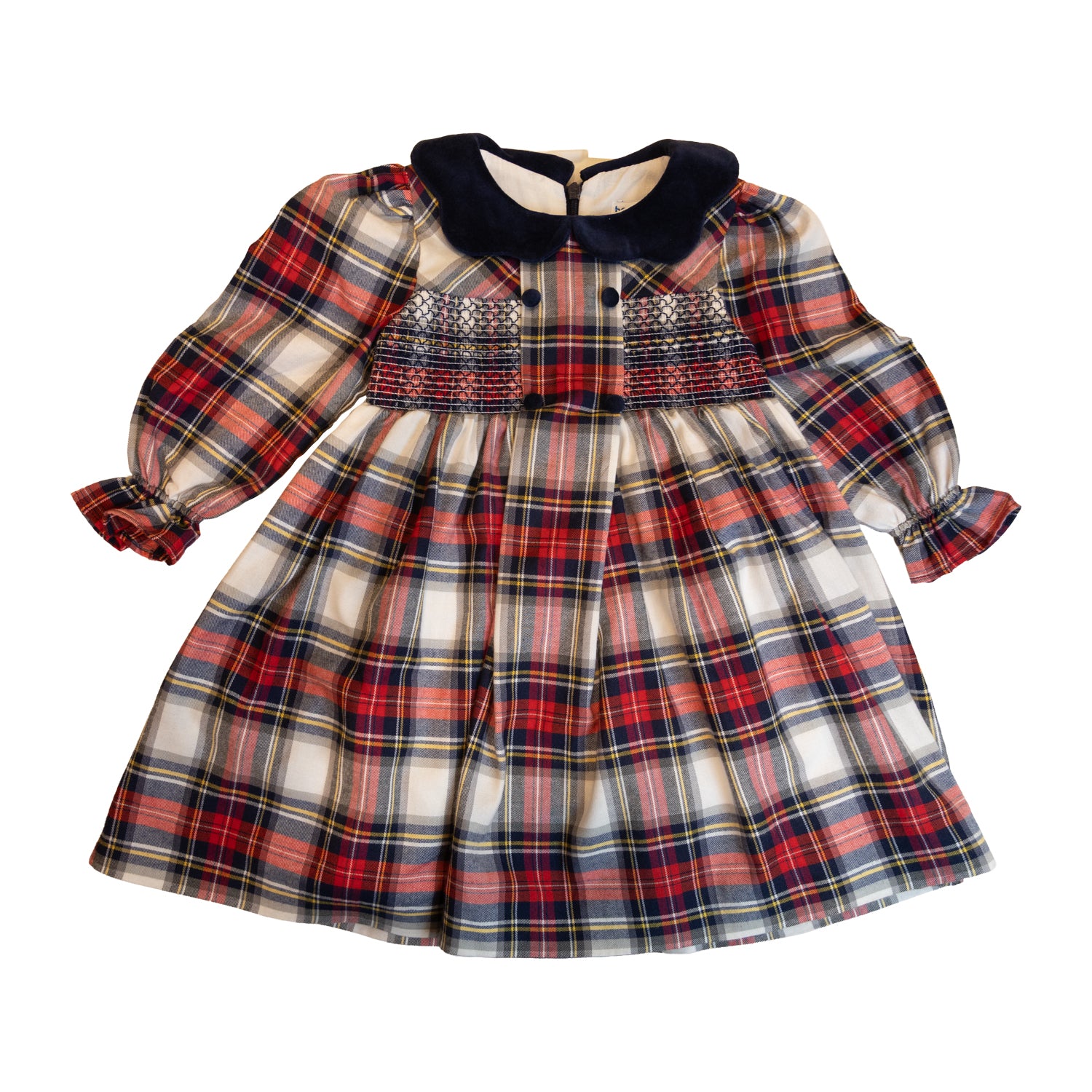 Girl Winterberry Tartan Hand Smock Dress