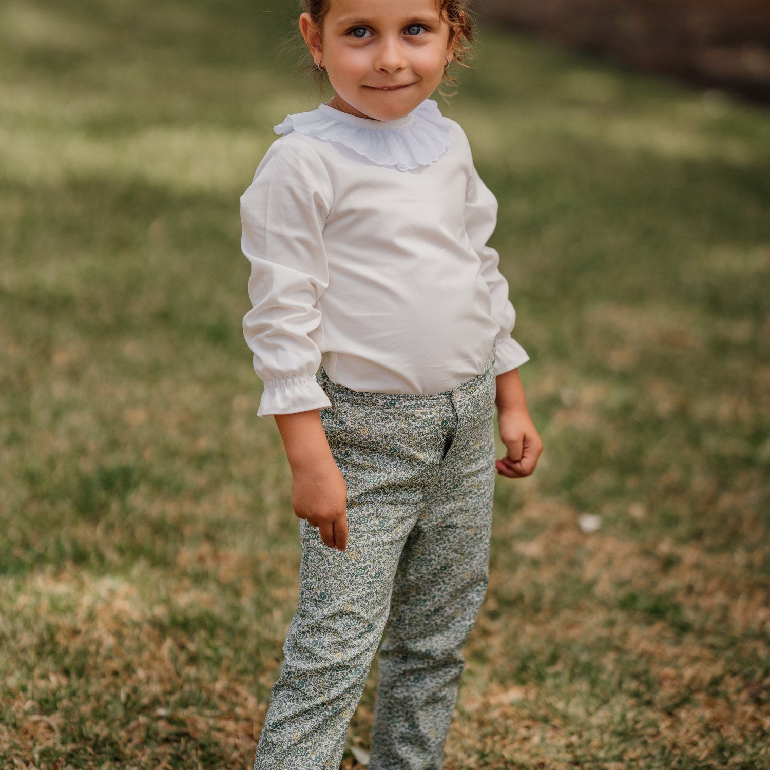 Baby Katie & Millie Green Liberty Trousers