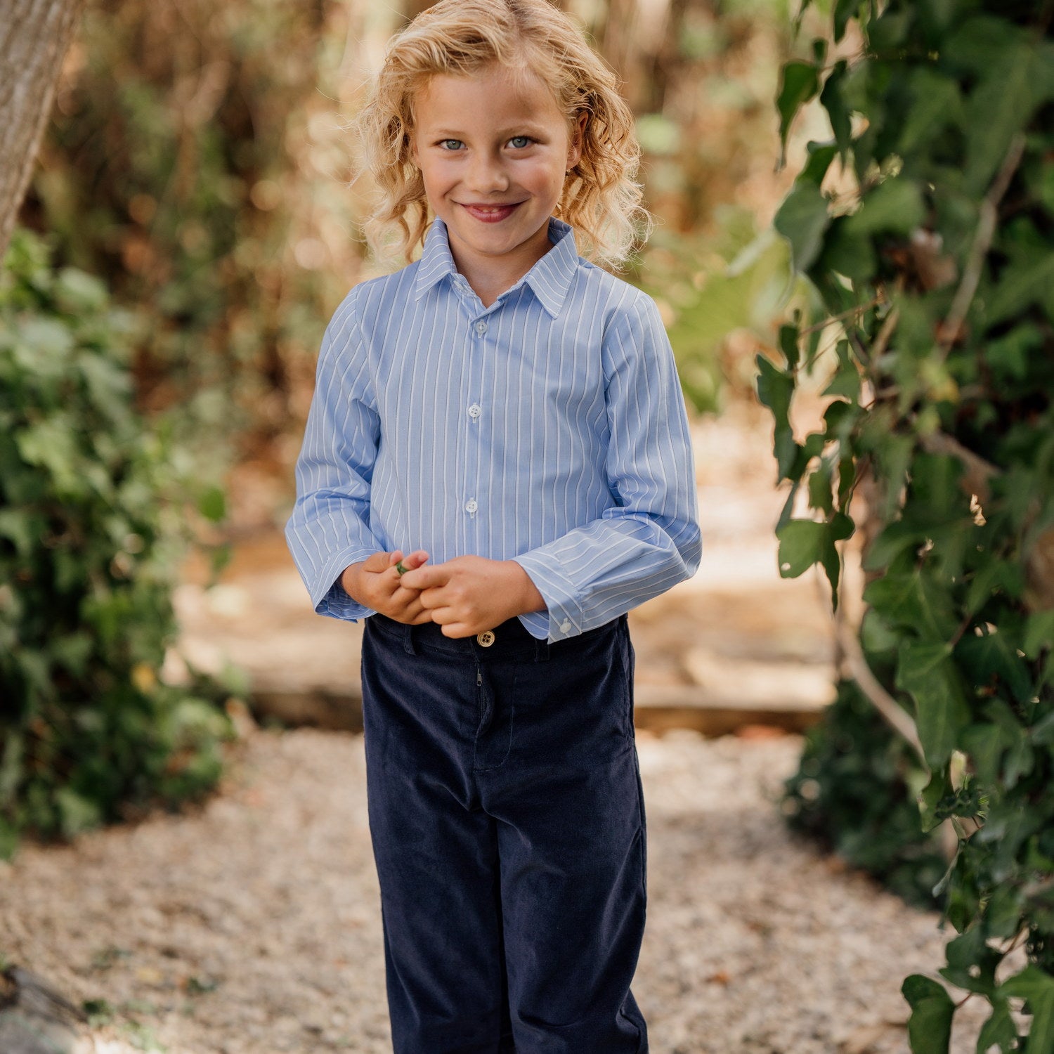 Boy Navy Whisper Cord Trousers