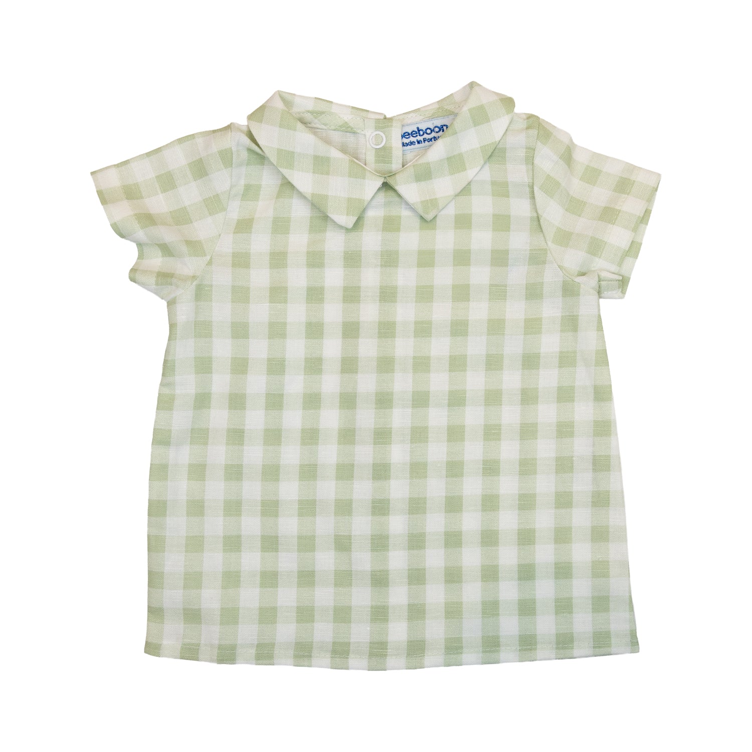 Baby Sage Gingham Linen Shirt
