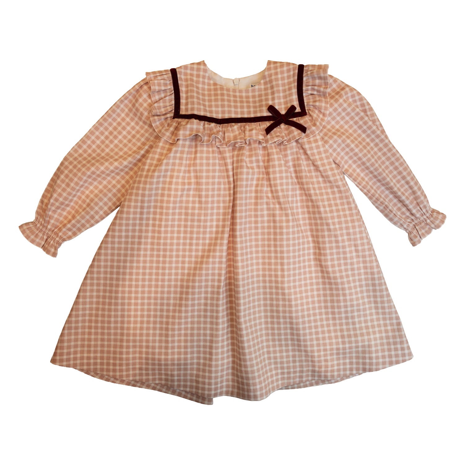 Girl Blush Pink Check Dress
