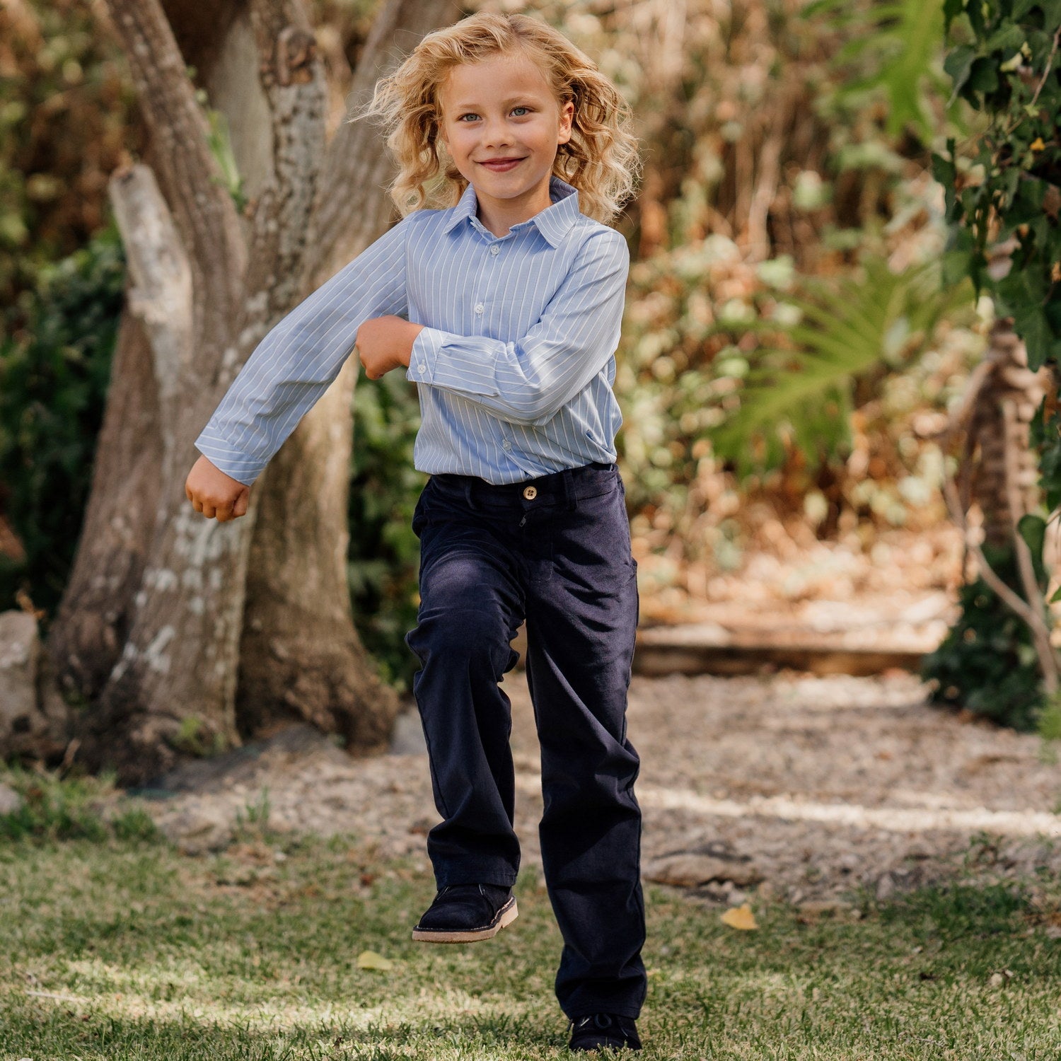 Boy Navy Whisper Cord Trousers