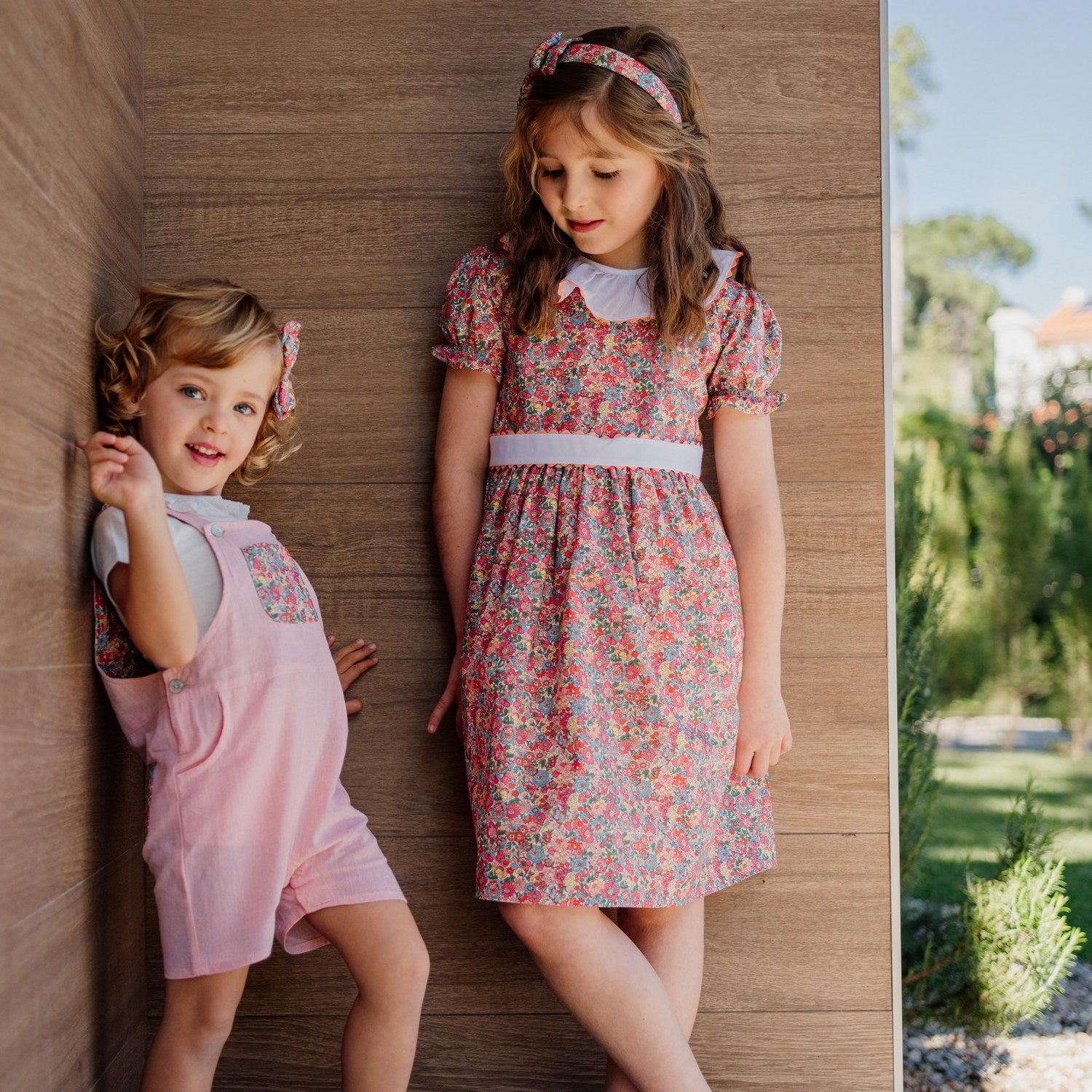 Baby Apricot Sand Linen Dungarees