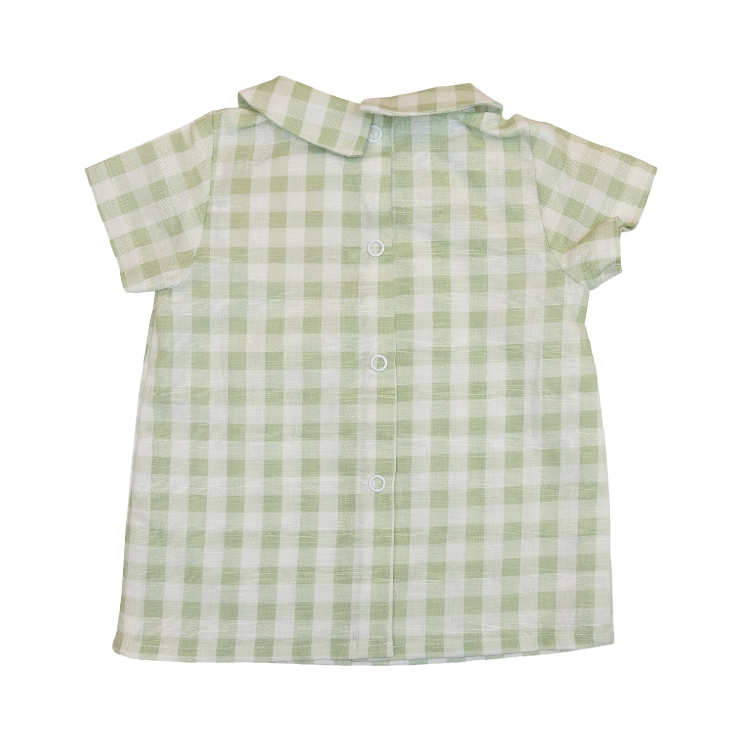 Baby Sage Gingham Linen Shirt