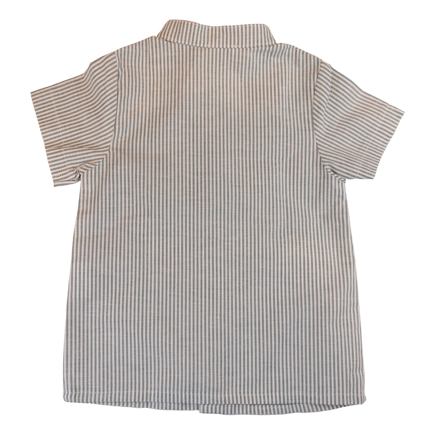 Boy Green Stripe Oxford Short Sleeve Shirt
