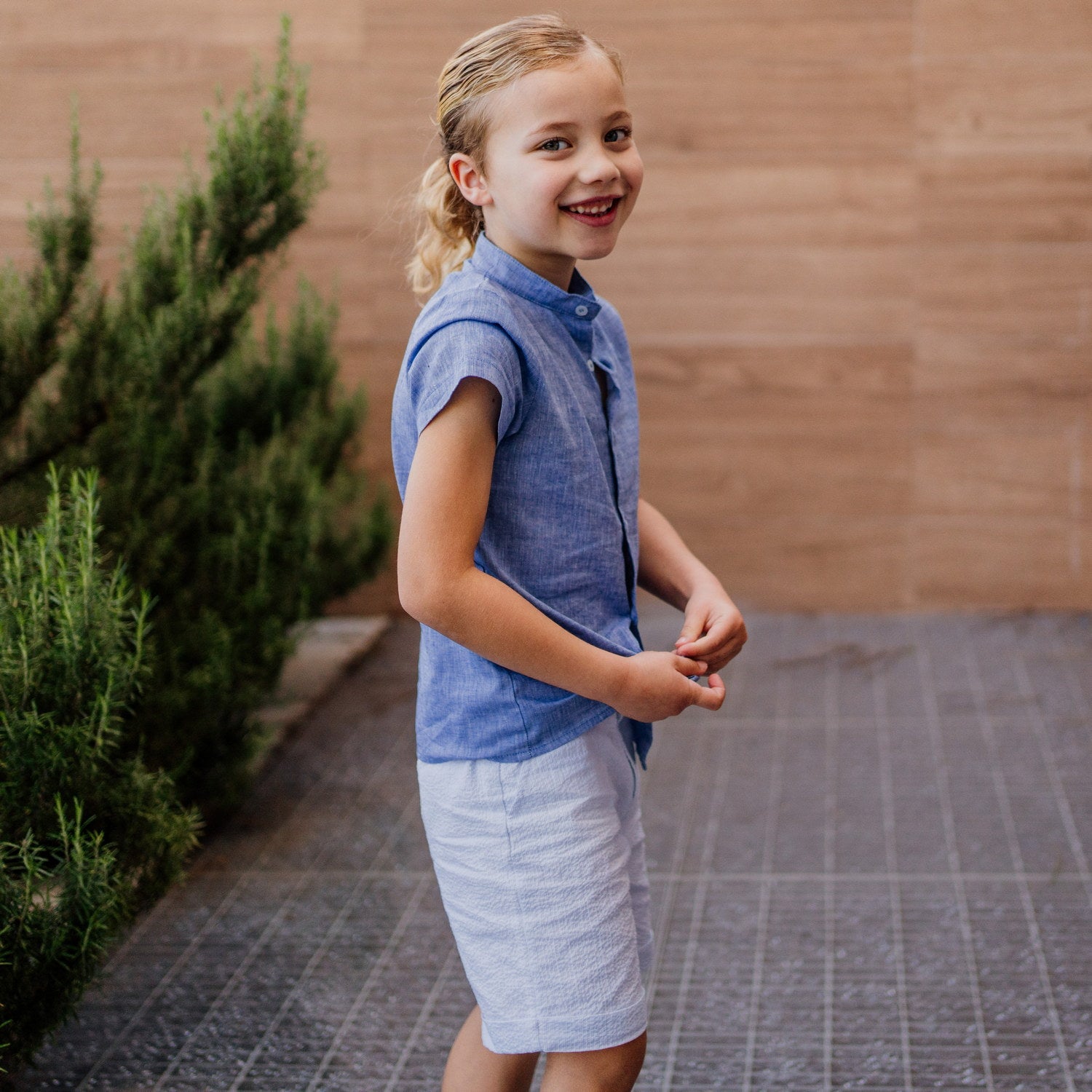 Boy Little Sailor Seersucker Shorts