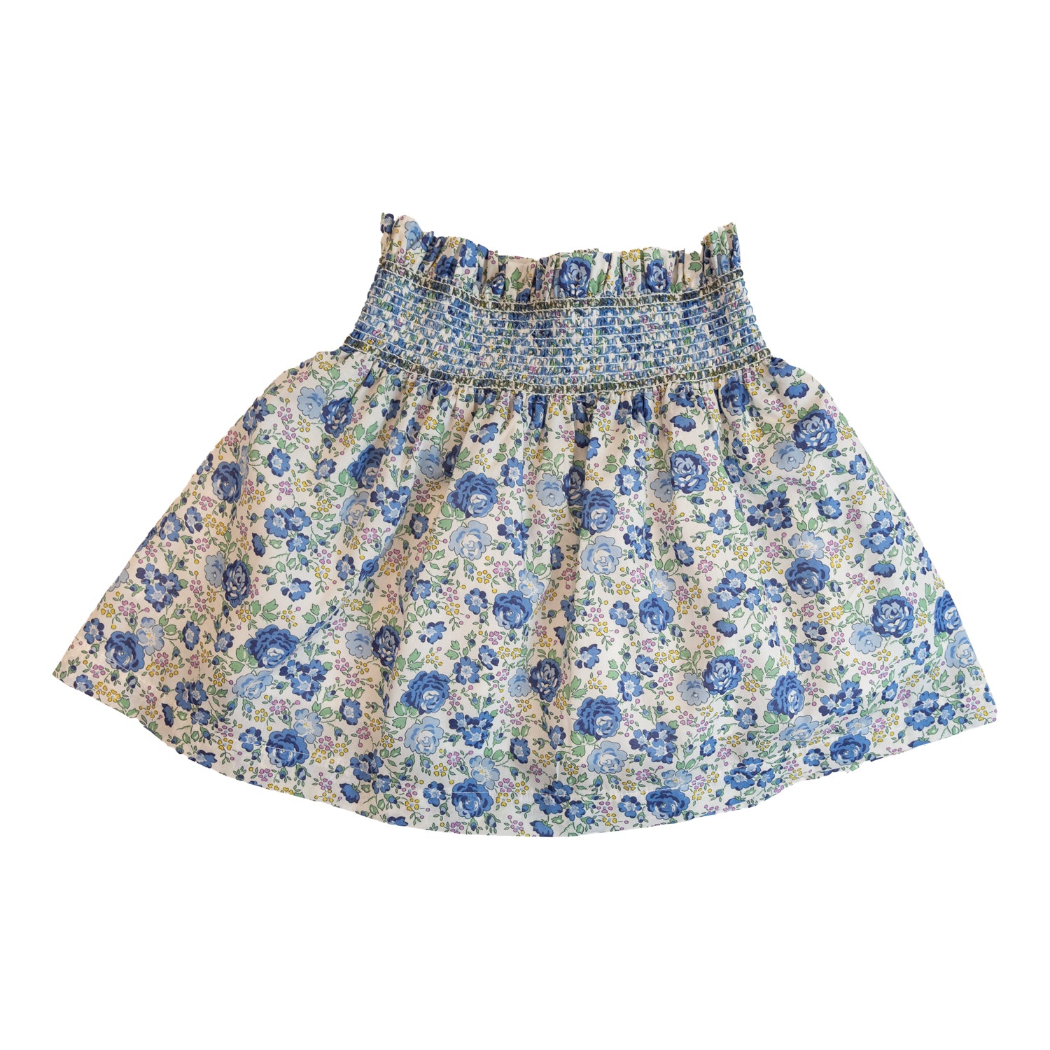 Girl Felicite Blue Liberty Hand Smocked Waist Skirt