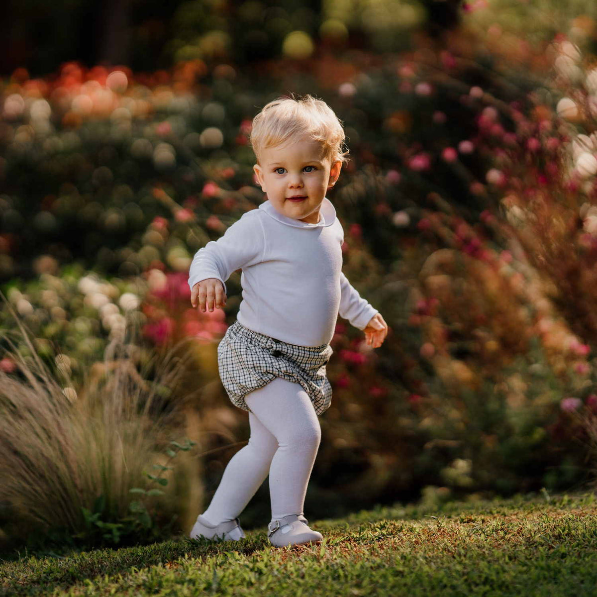 Baby Green Check Bloomers