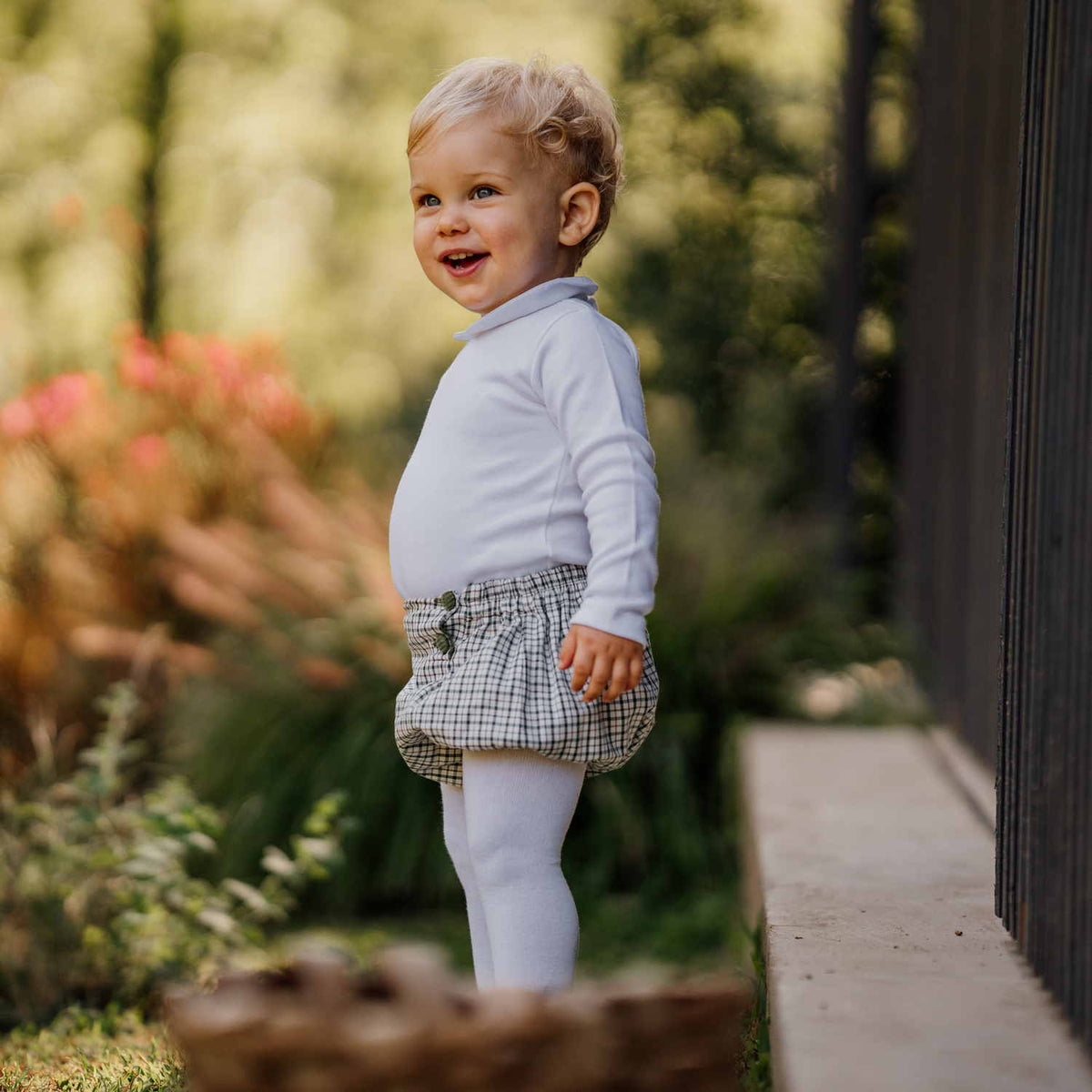 Baby Green Check Bloomers