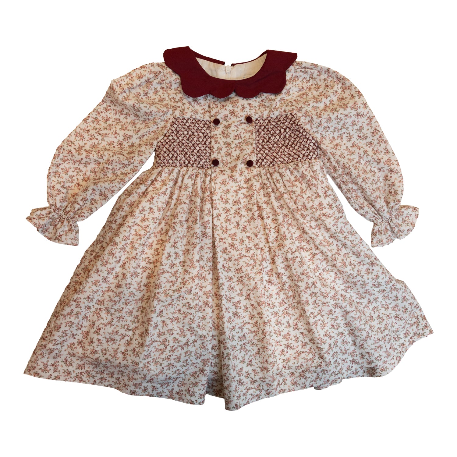 Girl Whispering Rose Hand Smocked Dress