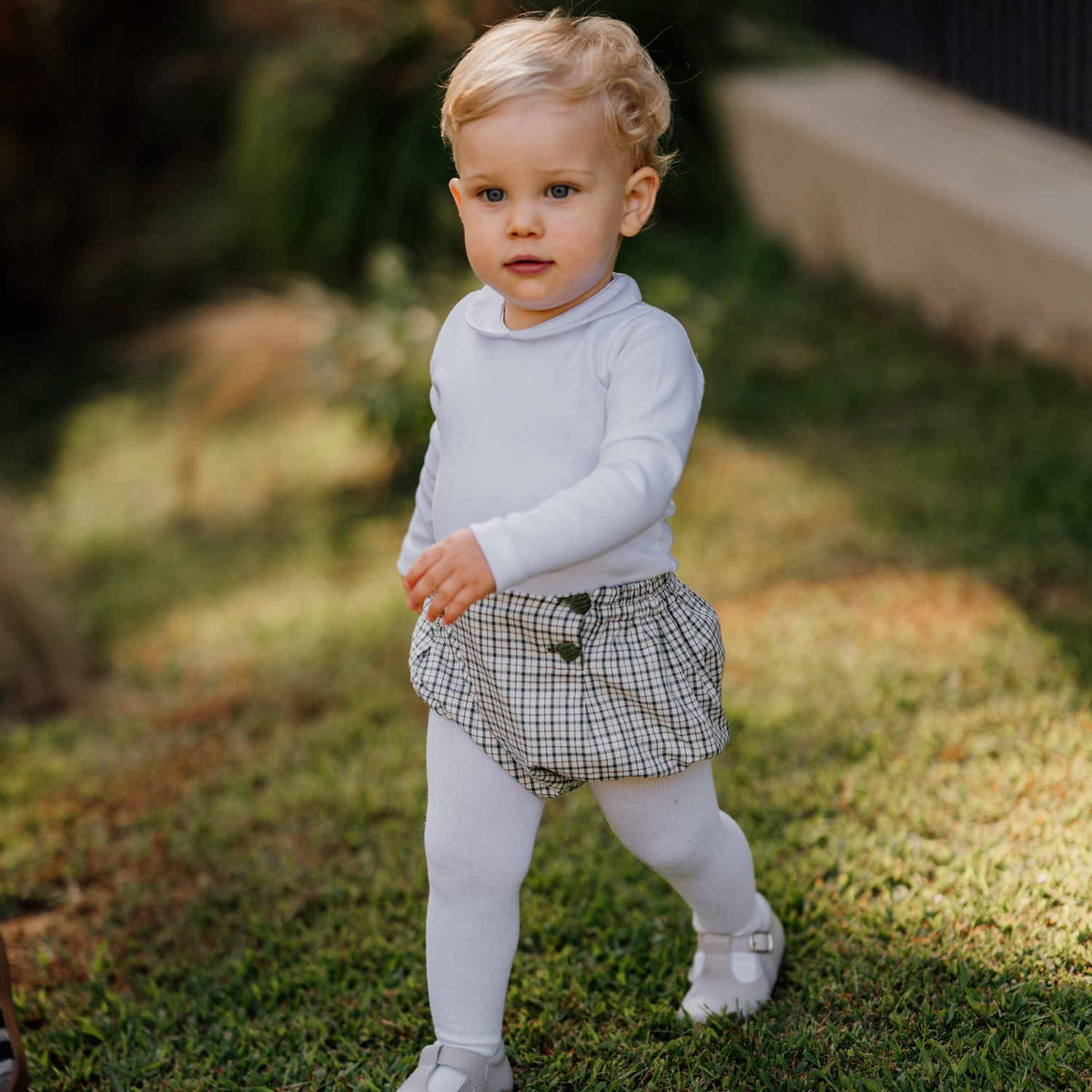 Baby Green Check Bloomers
