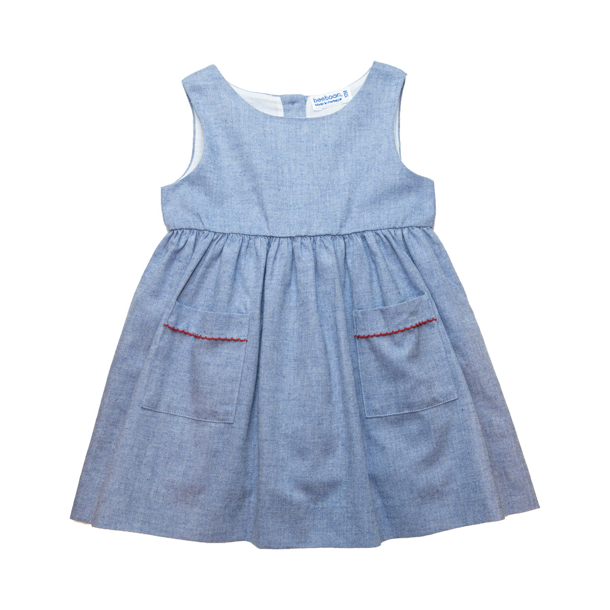 Girl Blue Flannel Pinafore Dress