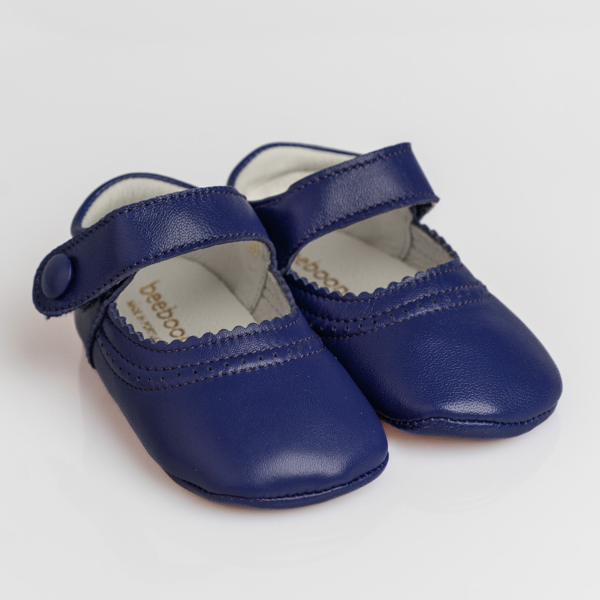 Baby Deep Aubergine Leather Mary Jane Pram Shoes