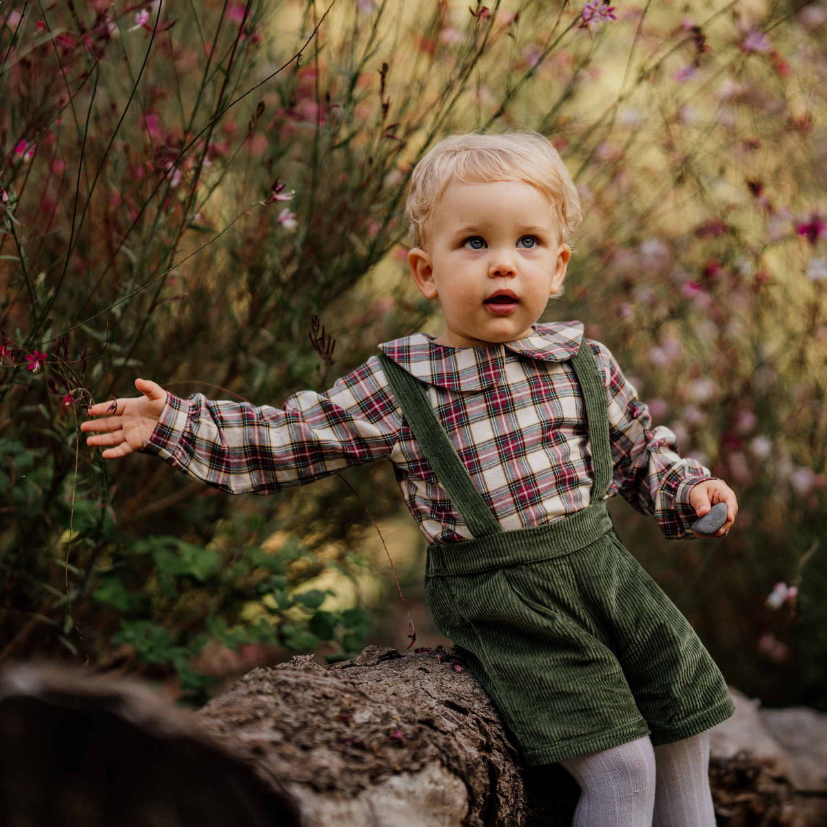 Baby Sage Fields Corduroy Shorts with Braces