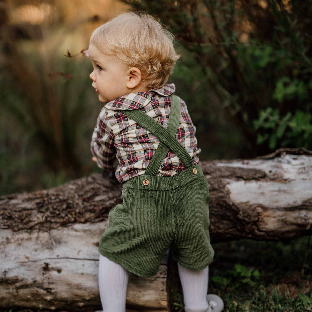 Baby Sage Fields Corduroy Shorts with Braces